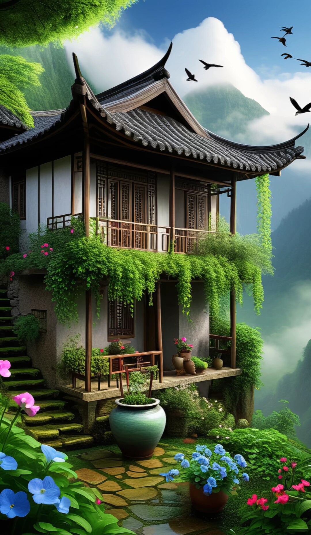 云雾山巅:一座古代木屋,隐世的最好风景#发文集龍卡瓜分百万现金