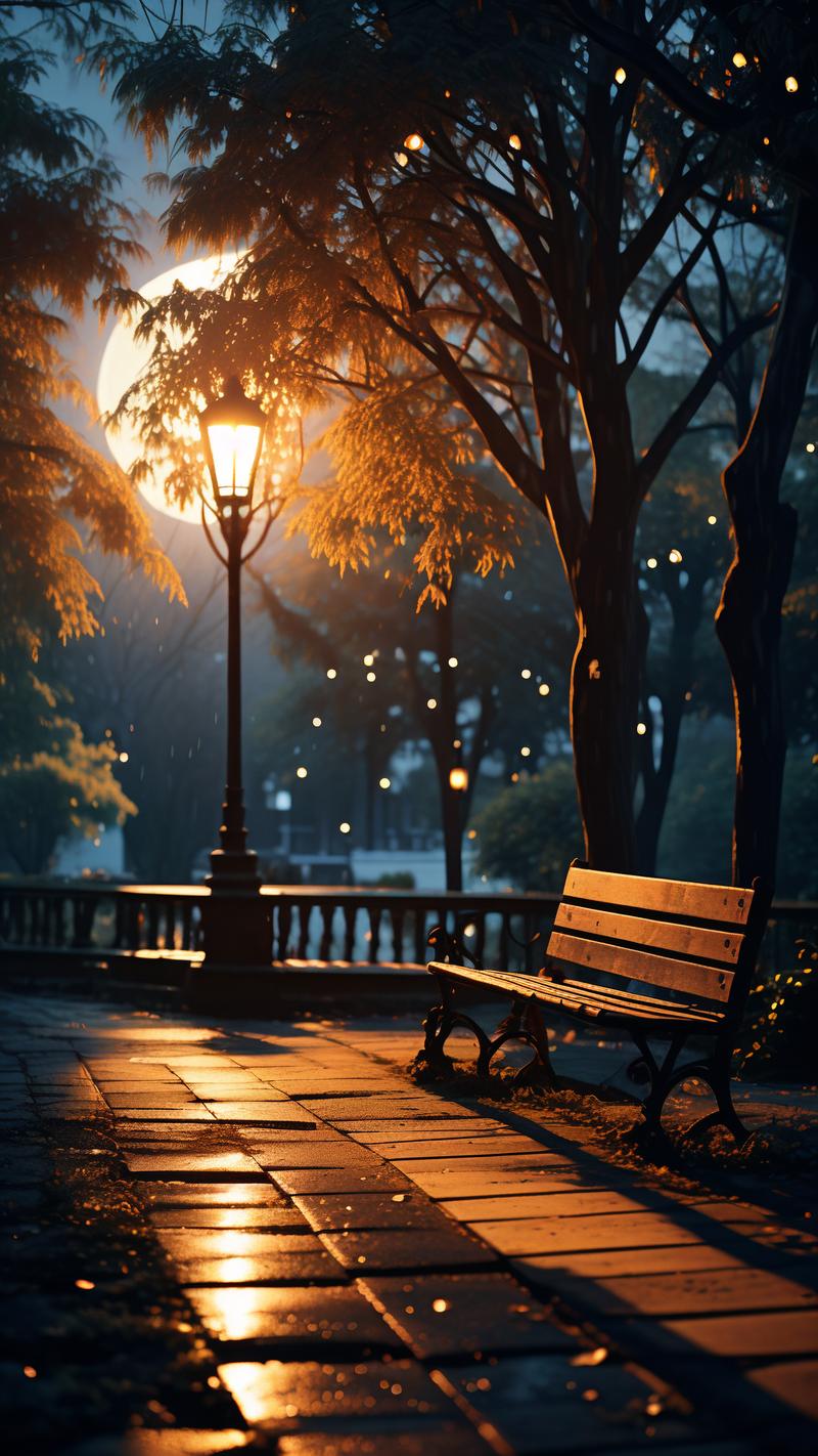 《朦胧月光随笔》在这寂静的夜,朦胧的月光如一层薄纱,轻柔地洒在大地