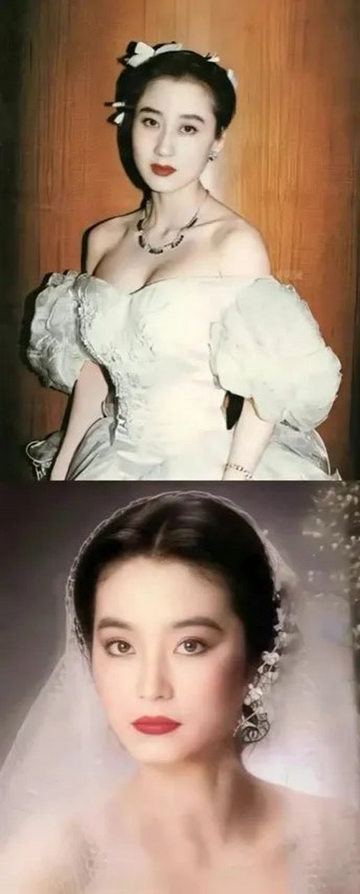 港星们的婚纱照,利智名不虚传,姑姑的好仙!