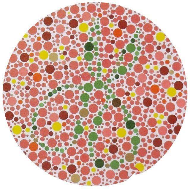 ①在色盲测试中,难度最大的图片是第三张,图中全是圆形,颜色与其他