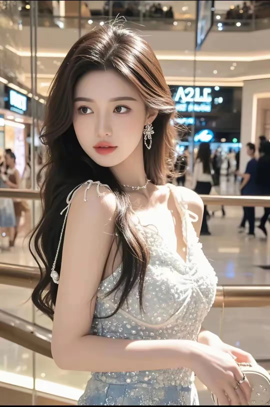 在春日温柔的阳光下,我邂逅了一位漂亮的小姐姐,她如同晨曦中绽放的