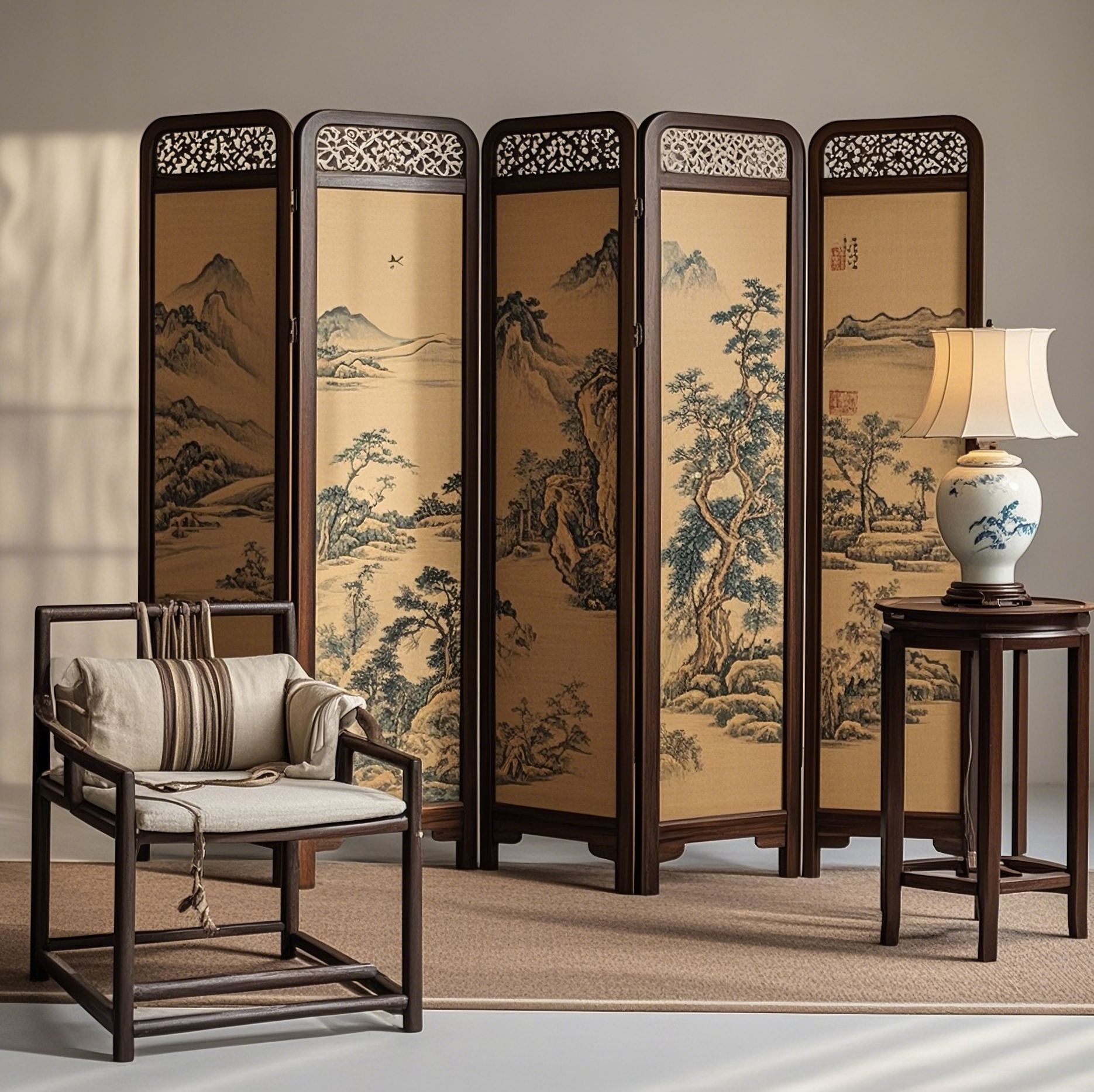 在中国古代文化中,屏风的存在不仅仅是日常生活中实用性的家具摆设,更