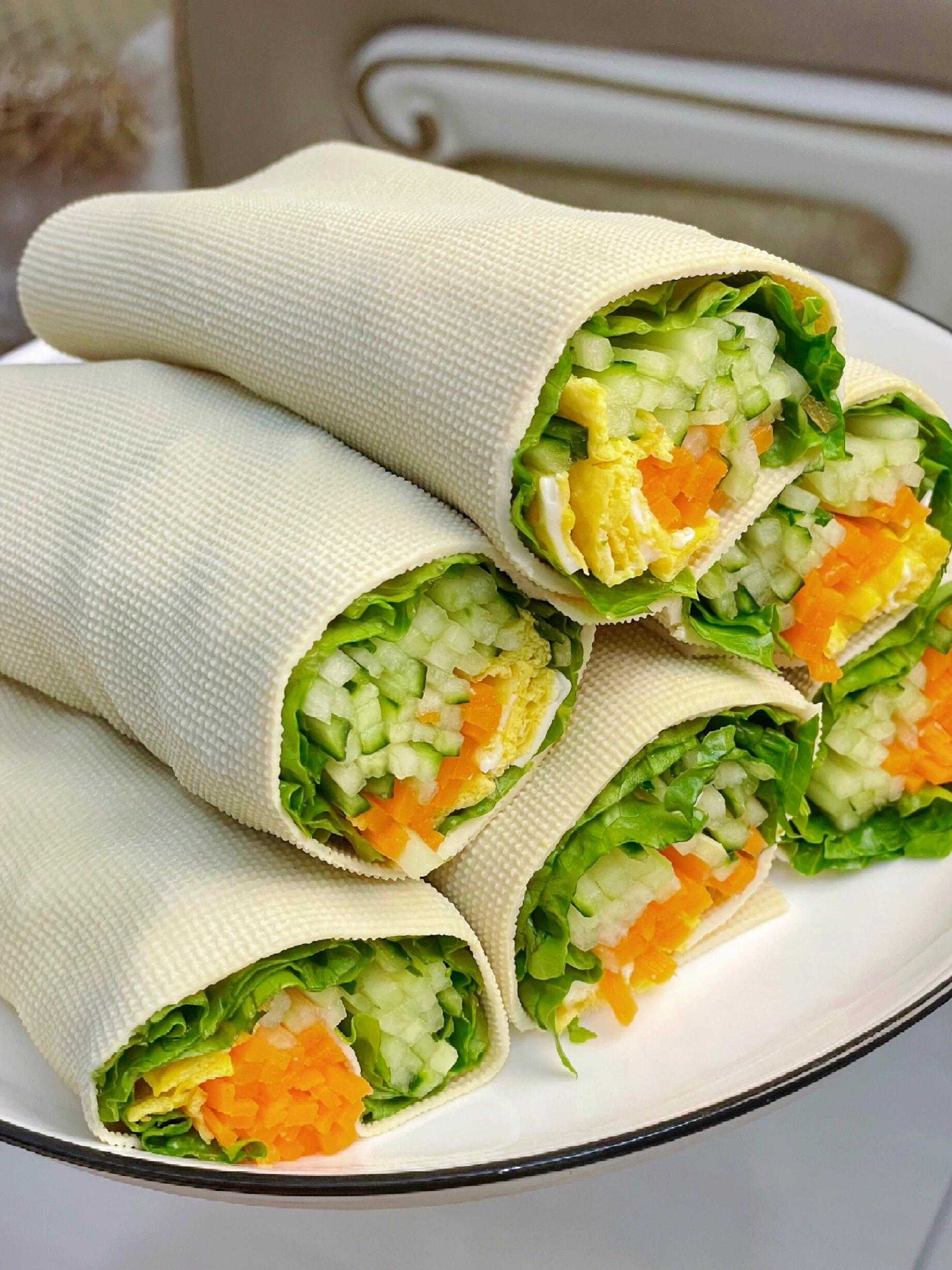 分享巨好吃的豆皮蔬菜鸡蛋卷!巨巨好吃!低卡饱腹!巨香巨掉秤!