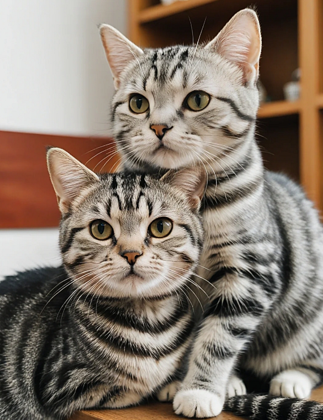 我家的这一对小猫本来就是双胞胎兄妹,只要两个一见面就自然的挨靠在