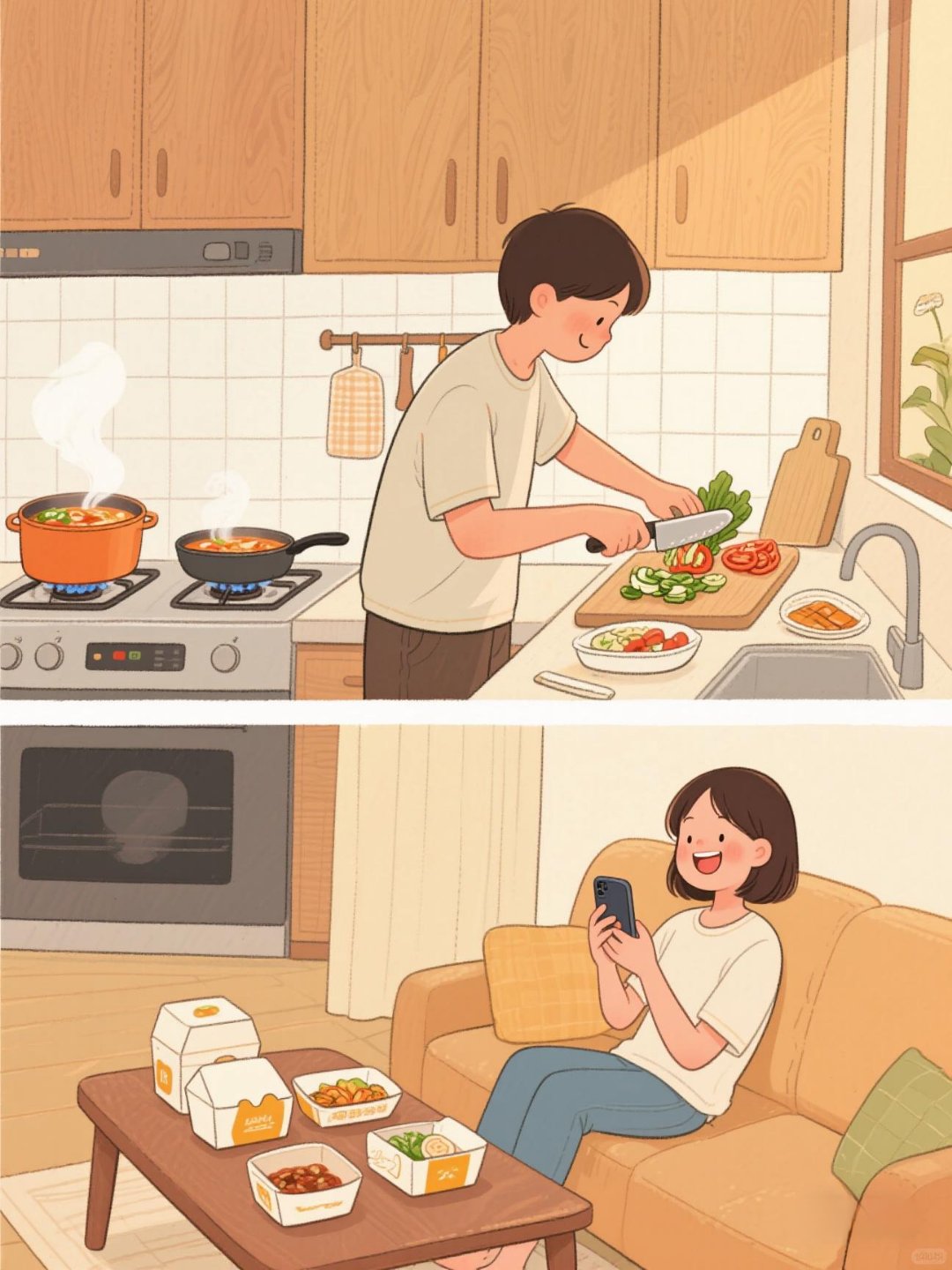 和男友吵了句, 他说:"会做饭的女生都贤惠." 我问不会做饭的呢?