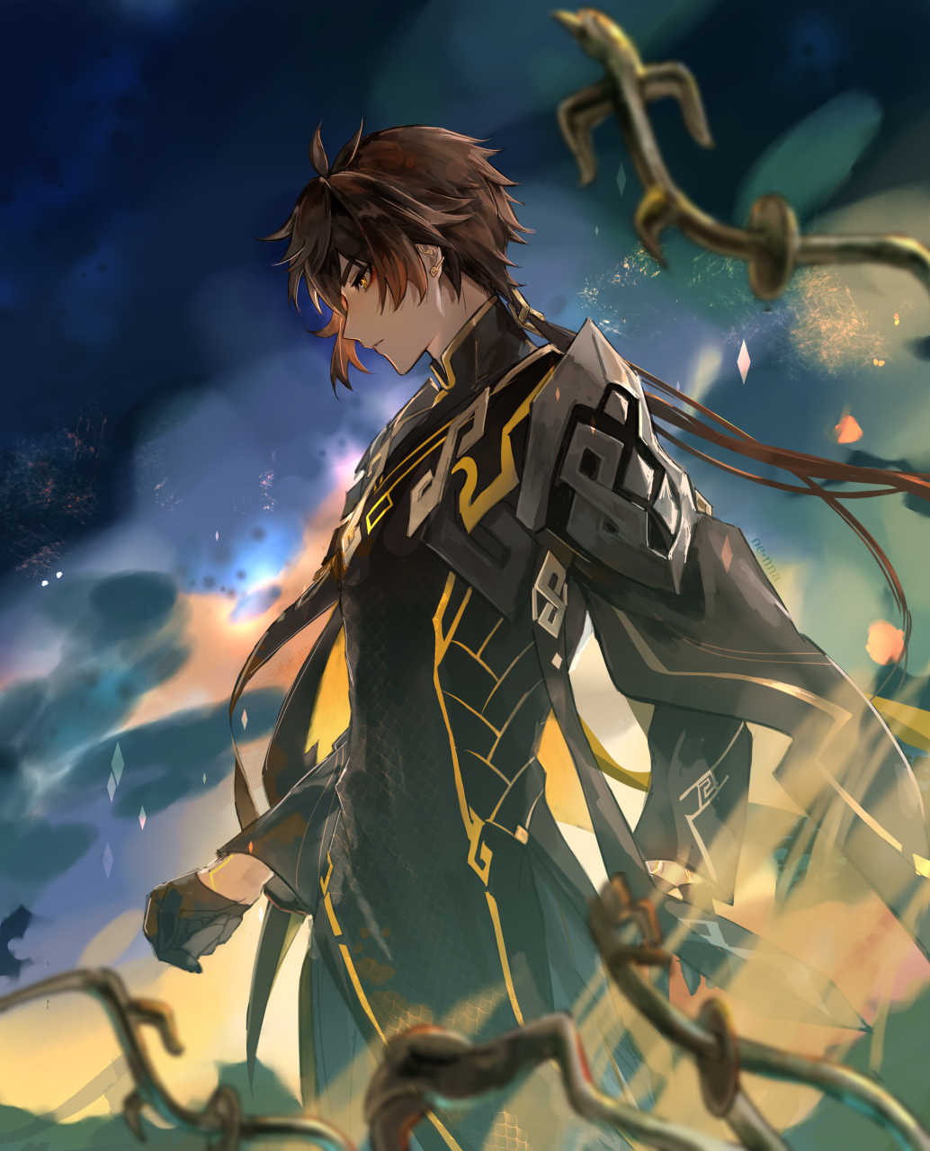 《原神》钟离同人图,画师:oe-nna.喜欢就点个赞吧!