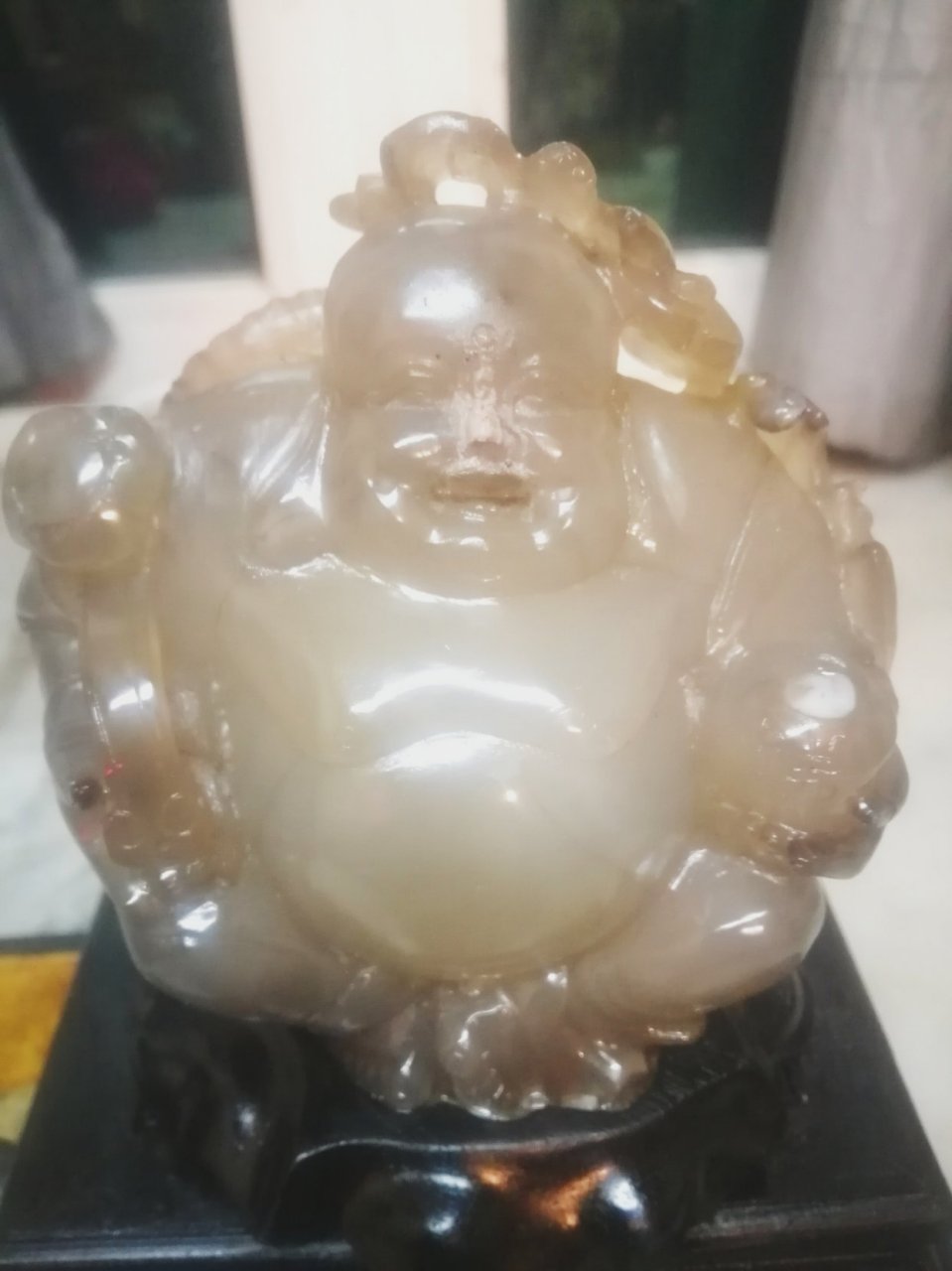 天然水胆玛瑙弥勒佛