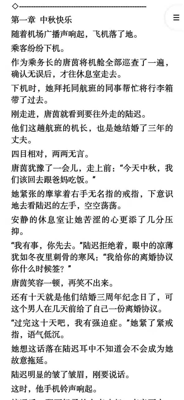 抖音推荐主角唐茵陆迟机长小说《唐茵陆迟》唐茵陆迟小说〈机长与乘务