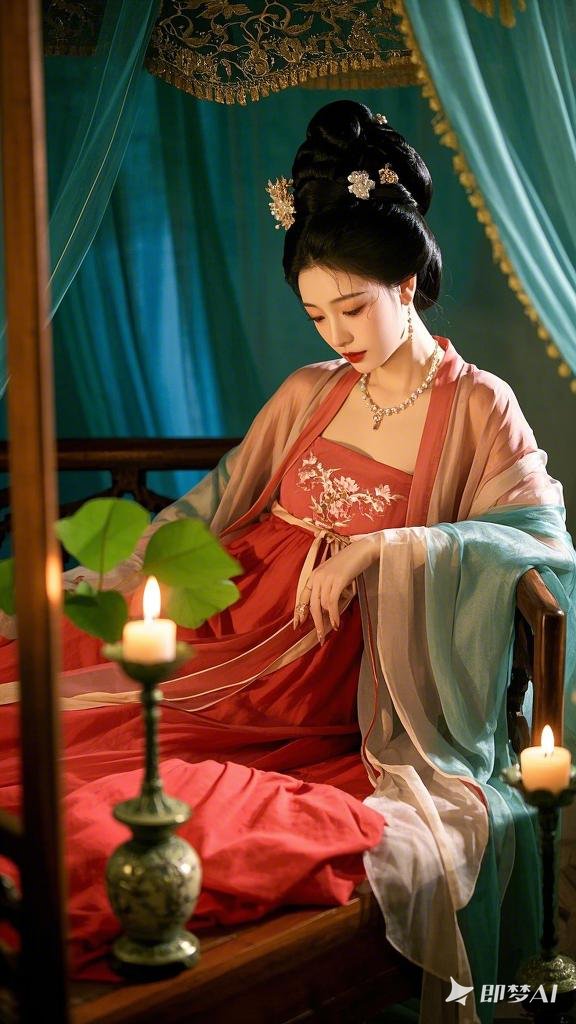 月白中衣滑落半臂; 露出凝脂般的圆润肩头,她倚着