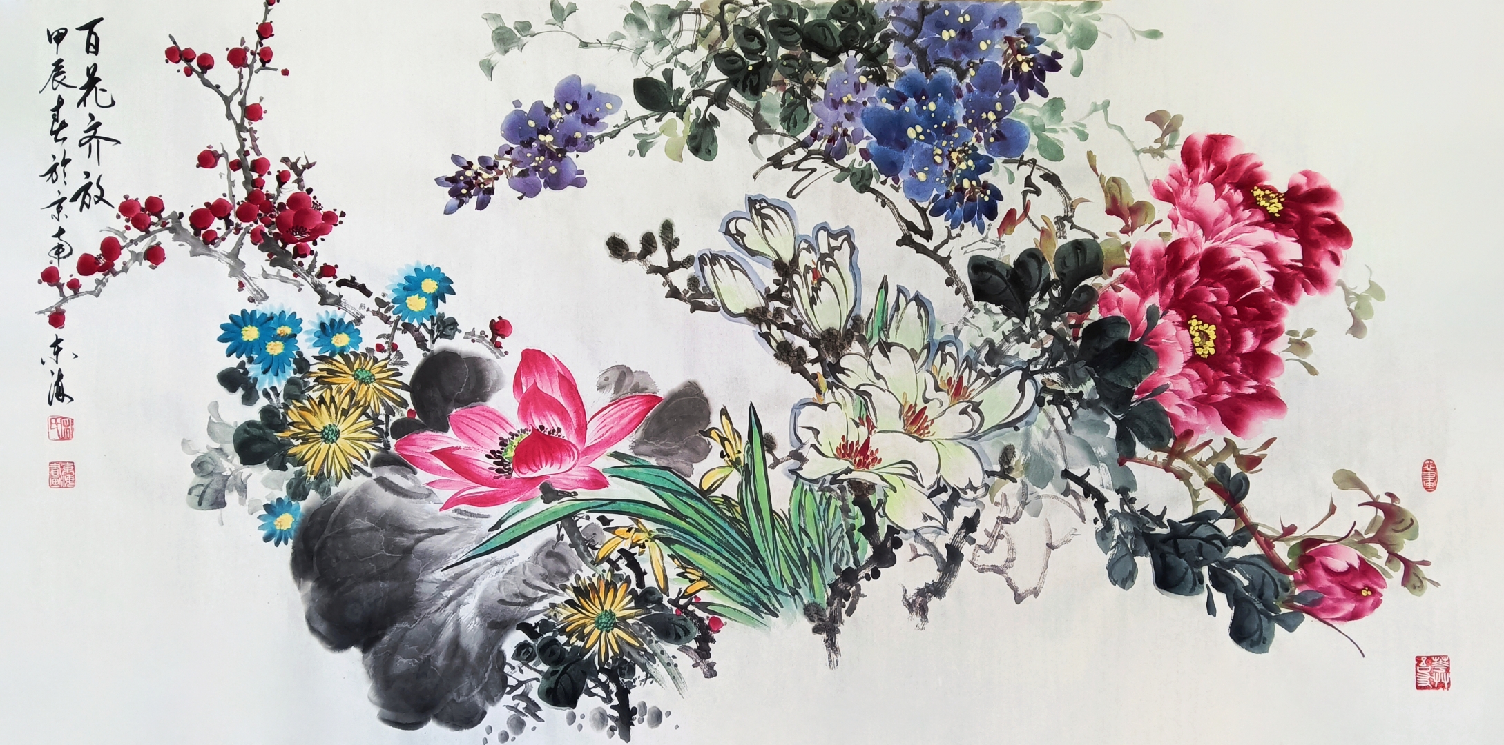 《百花齐放》尺寸136cmx68cm