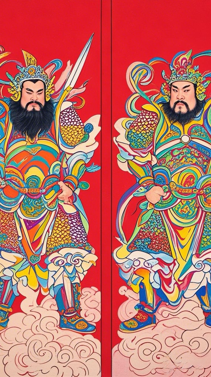 哇塞,这两位门神站岗,保家宅平安,喜气洋洋!