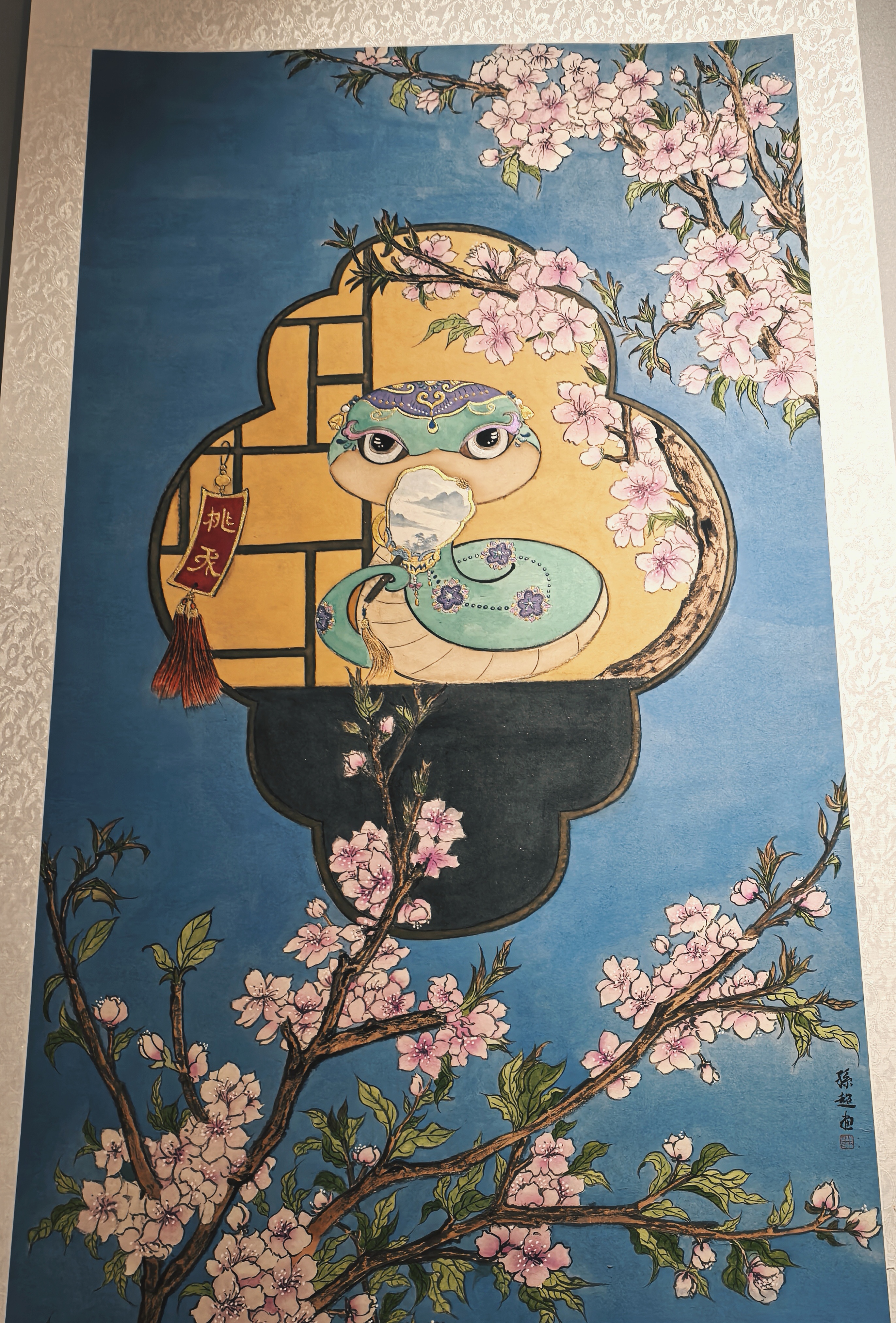 作品描述吴昱佳的画以文章为主题的绘画紫鸢工笔图片万物有录新的一年