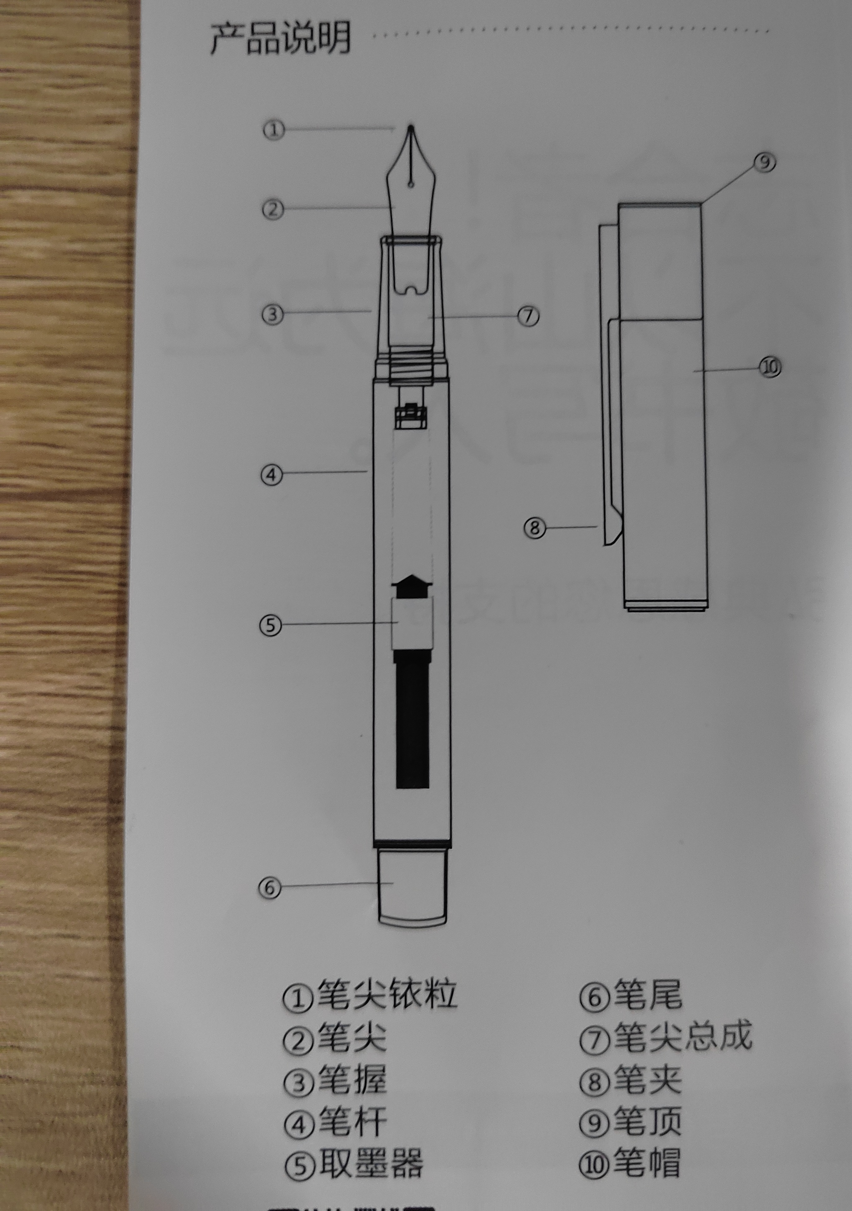 钢笔结构与使用说明书