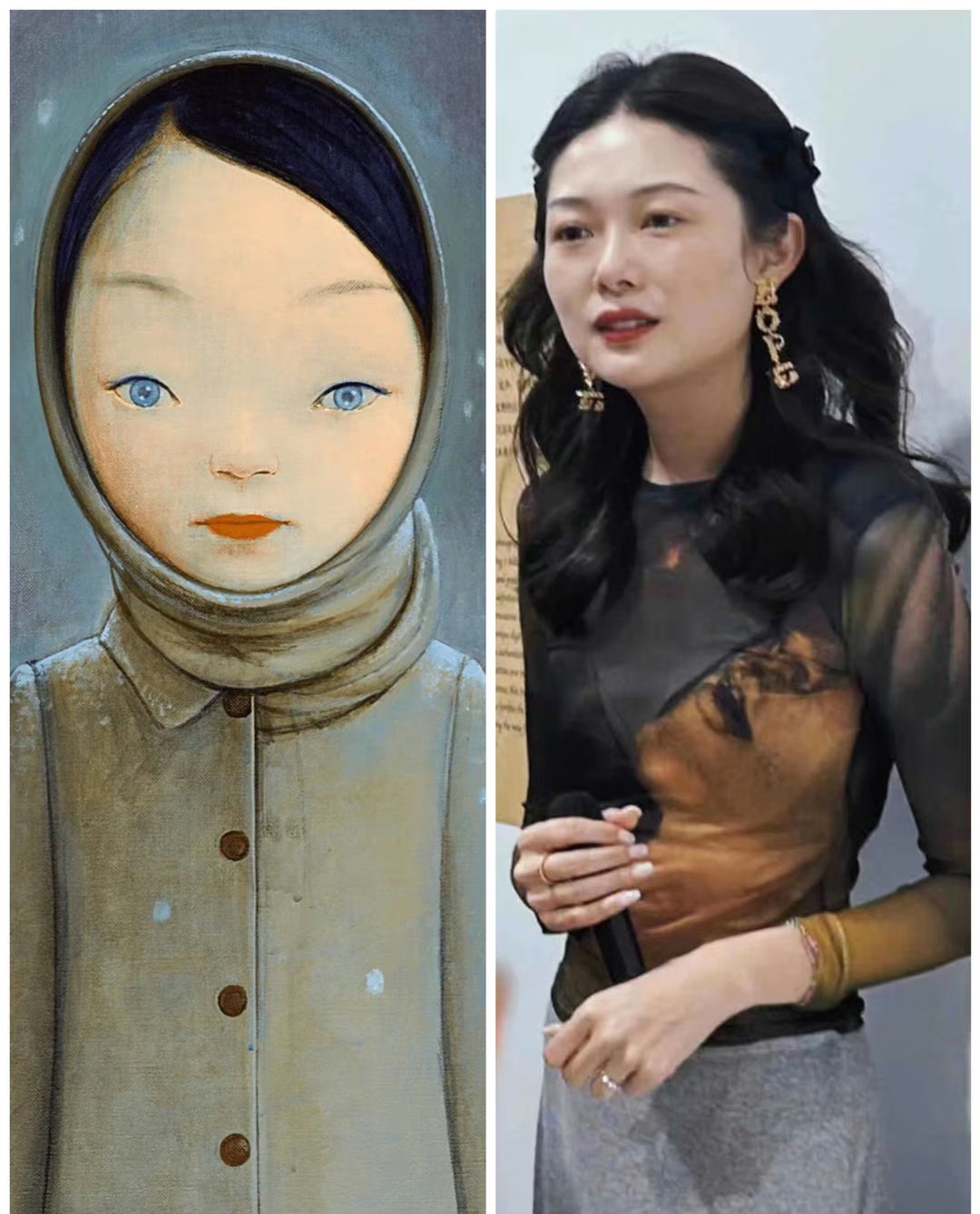 晚晚不愧是刘野的缪斯,真人和画作一模一样 676767