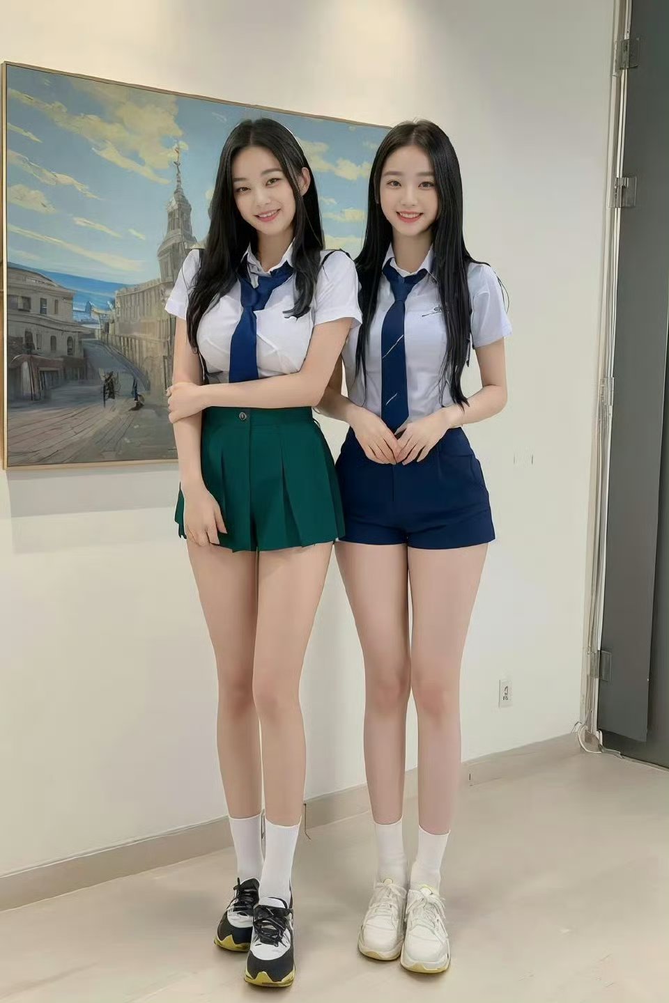 双胞胎的魔法学院风   看这对双胞胎女孩,穿着学生制服,笑容灿烂如花.