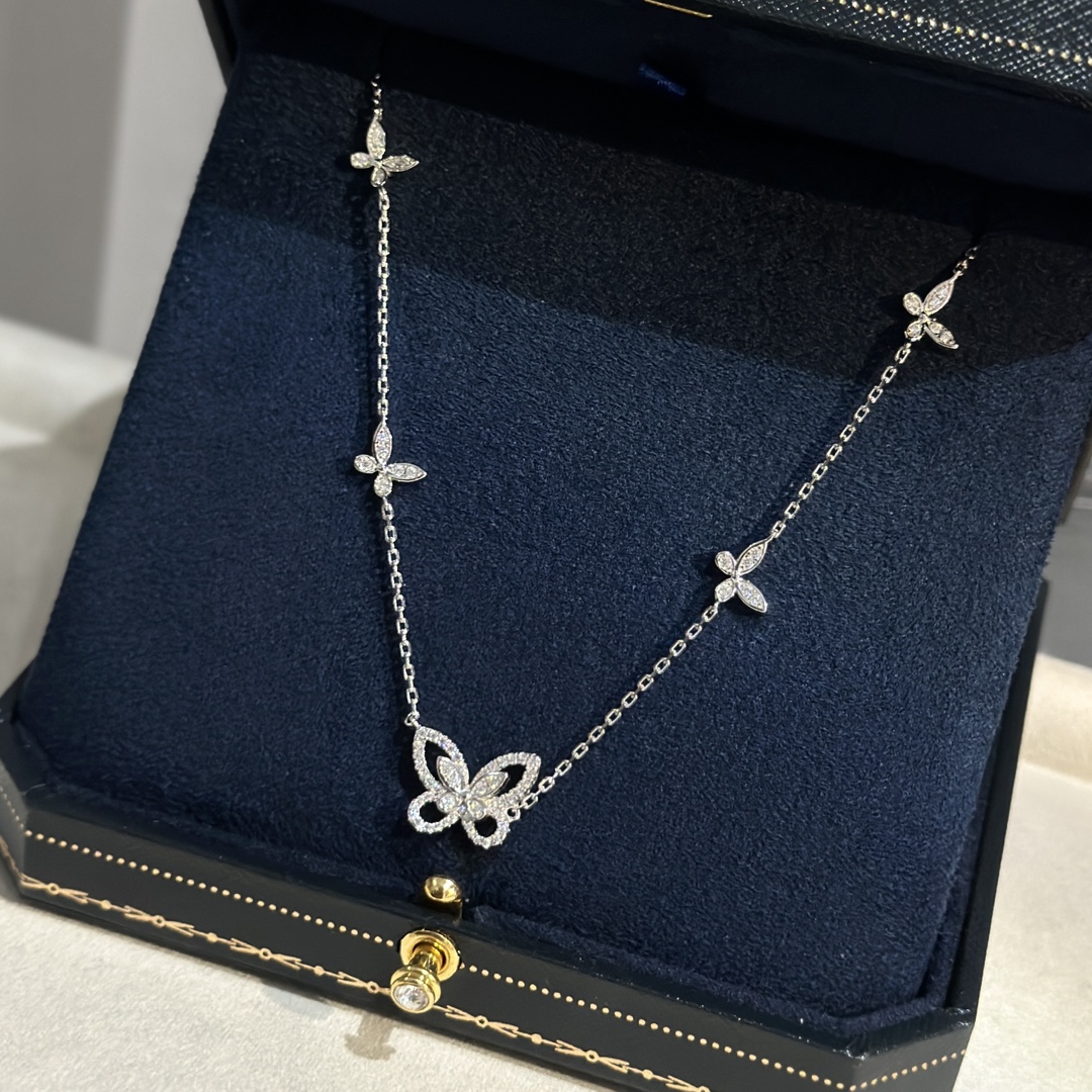 p148 95超级火爆 格拉夫 princess满钻 五蝴蝶 项链 高级珠宝的设计