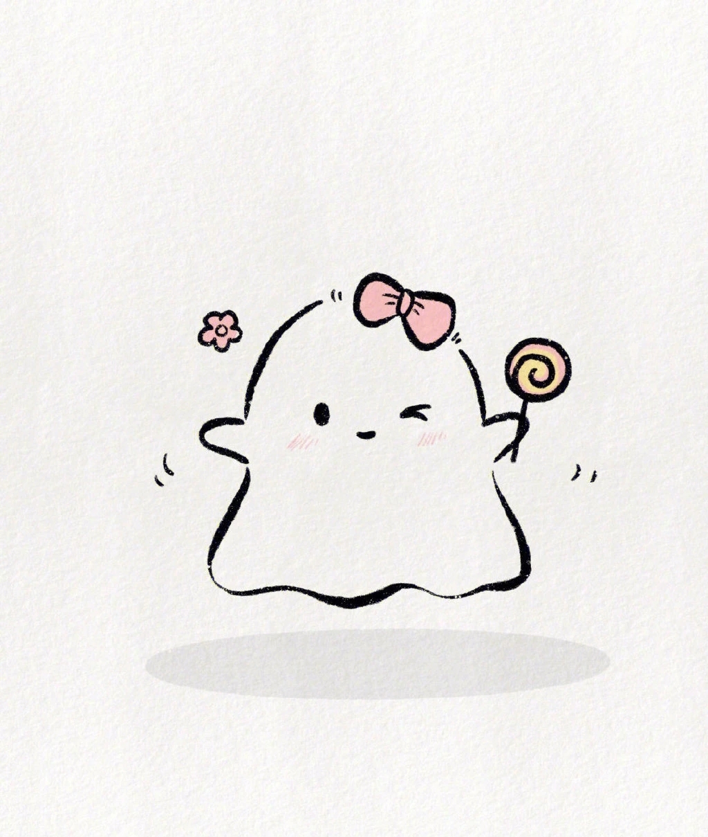插画# 可爱小幽灵简笔画～