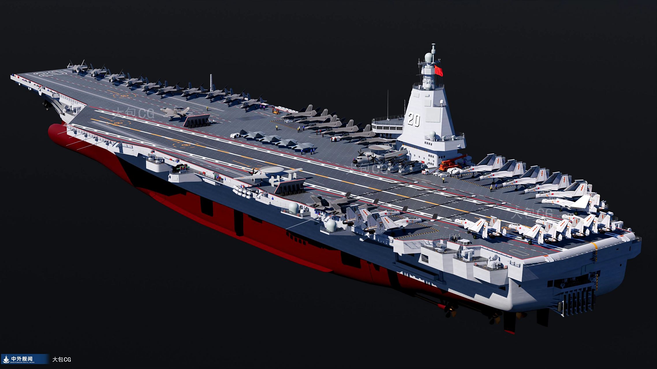 中船重工公开展示的中国超级cvn核动力航母!