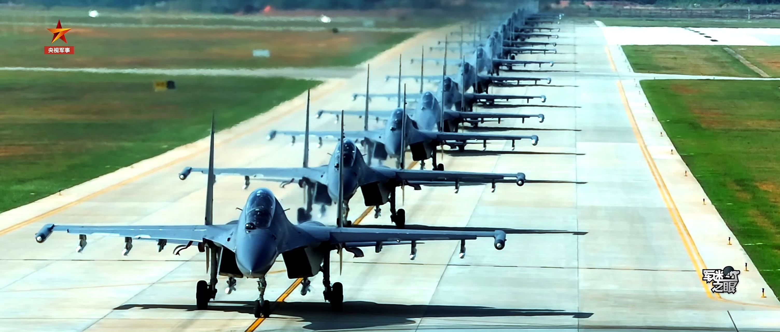 最新一期的军迷之眼公布苏30mkk战机成建制出动画面,上一次15架j20的
