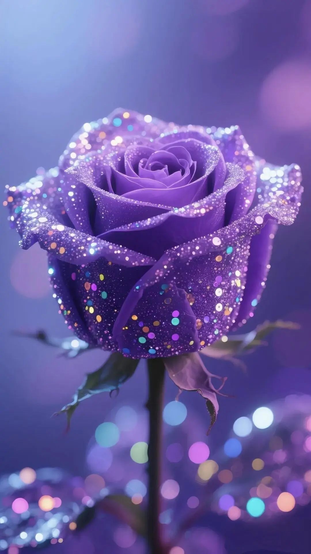 哇,这朵闪耀的紫色玫瑰美翻了!,真的很美,让人看着心情就好