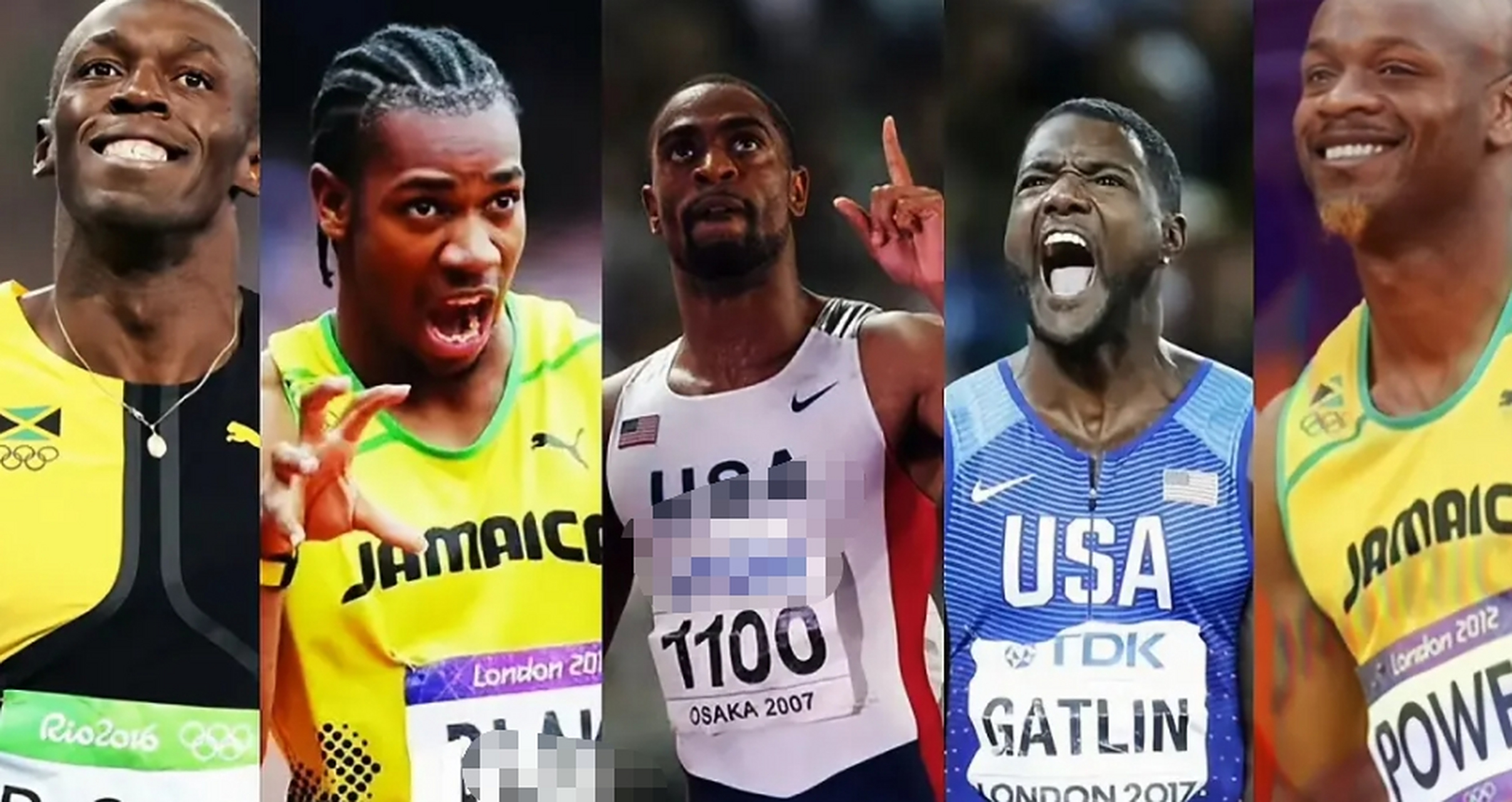 你最喜欢的体育明星# 博尔特 布雷克 盖伊 加特林 鲍威尔百米五虎的