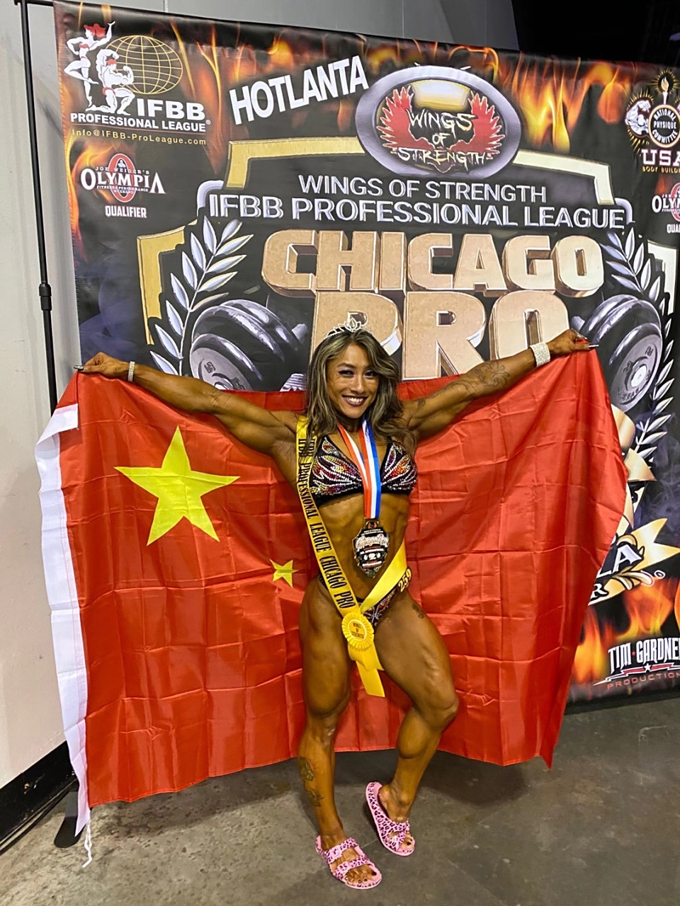 中国 的金刚芭比～卞瑞英,在刚刚结束的ifbb pro芝加哥职业赛上,力挫