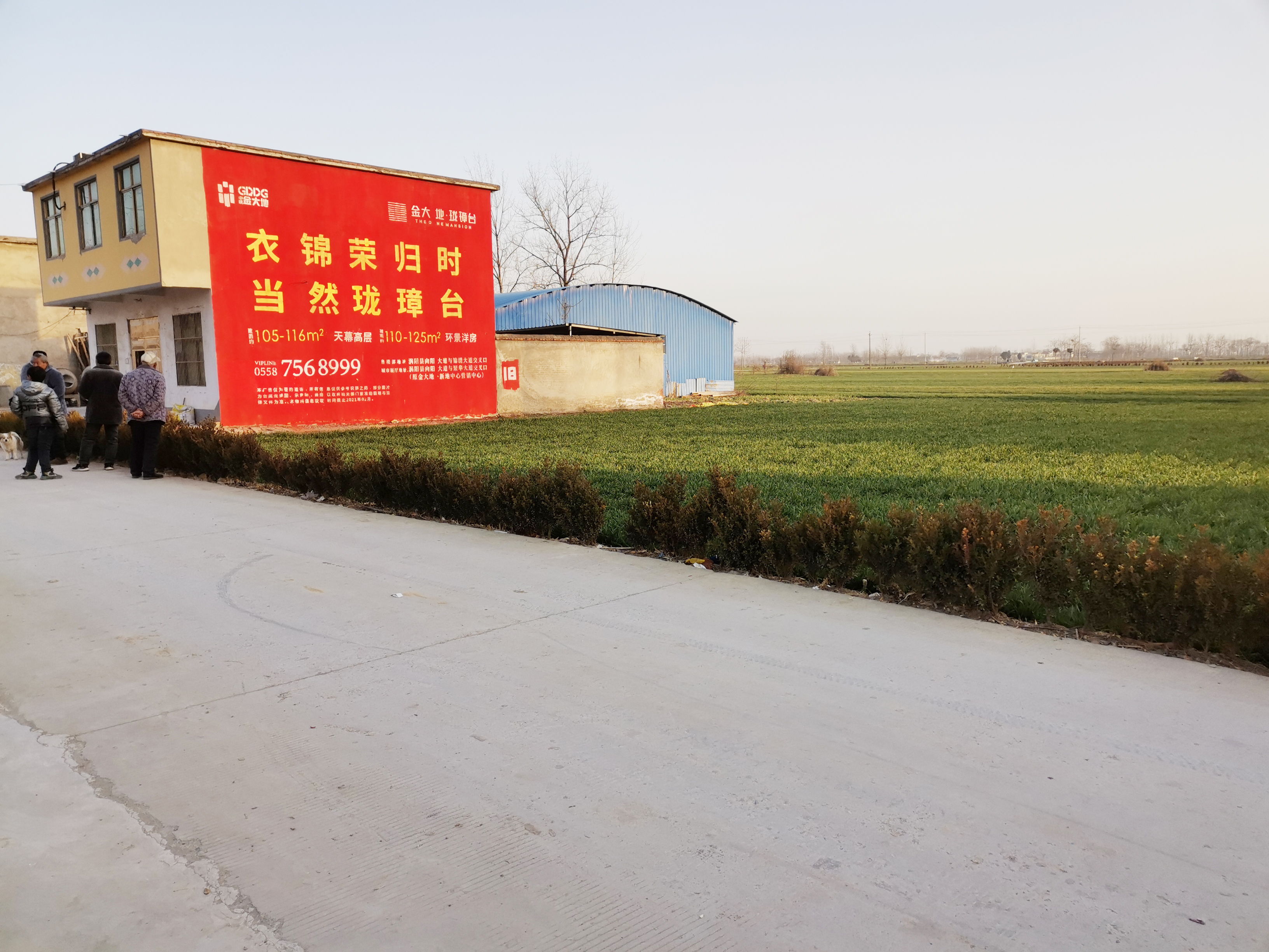 "漫步在小镇街头,一抹抹鲜亮的房地产墙体广告跃入眼帘,不仅装点了