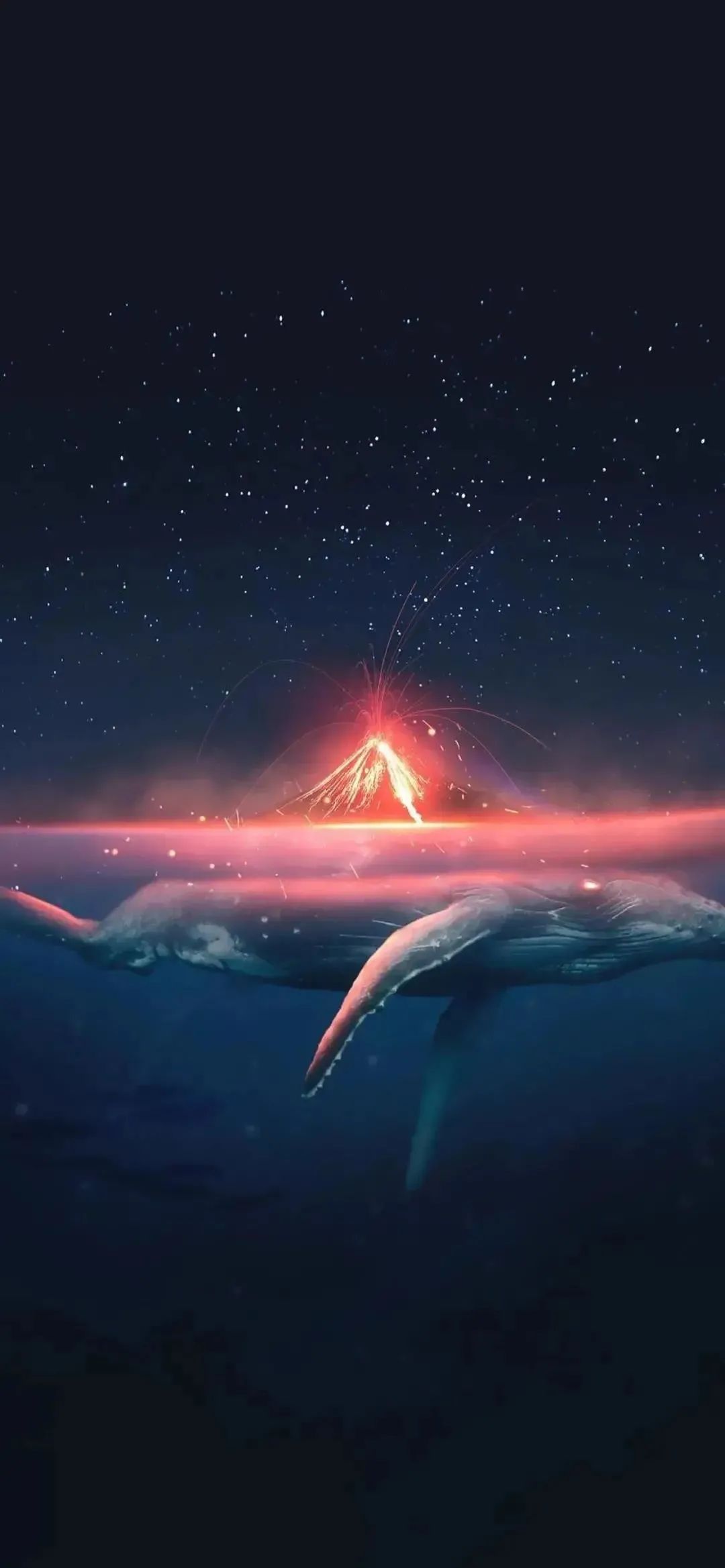 每一次摆尾都激起一圈圈绚 鲸鱼壁纸星空壁纸宇宙壁纸梦幻星空鲸鱼