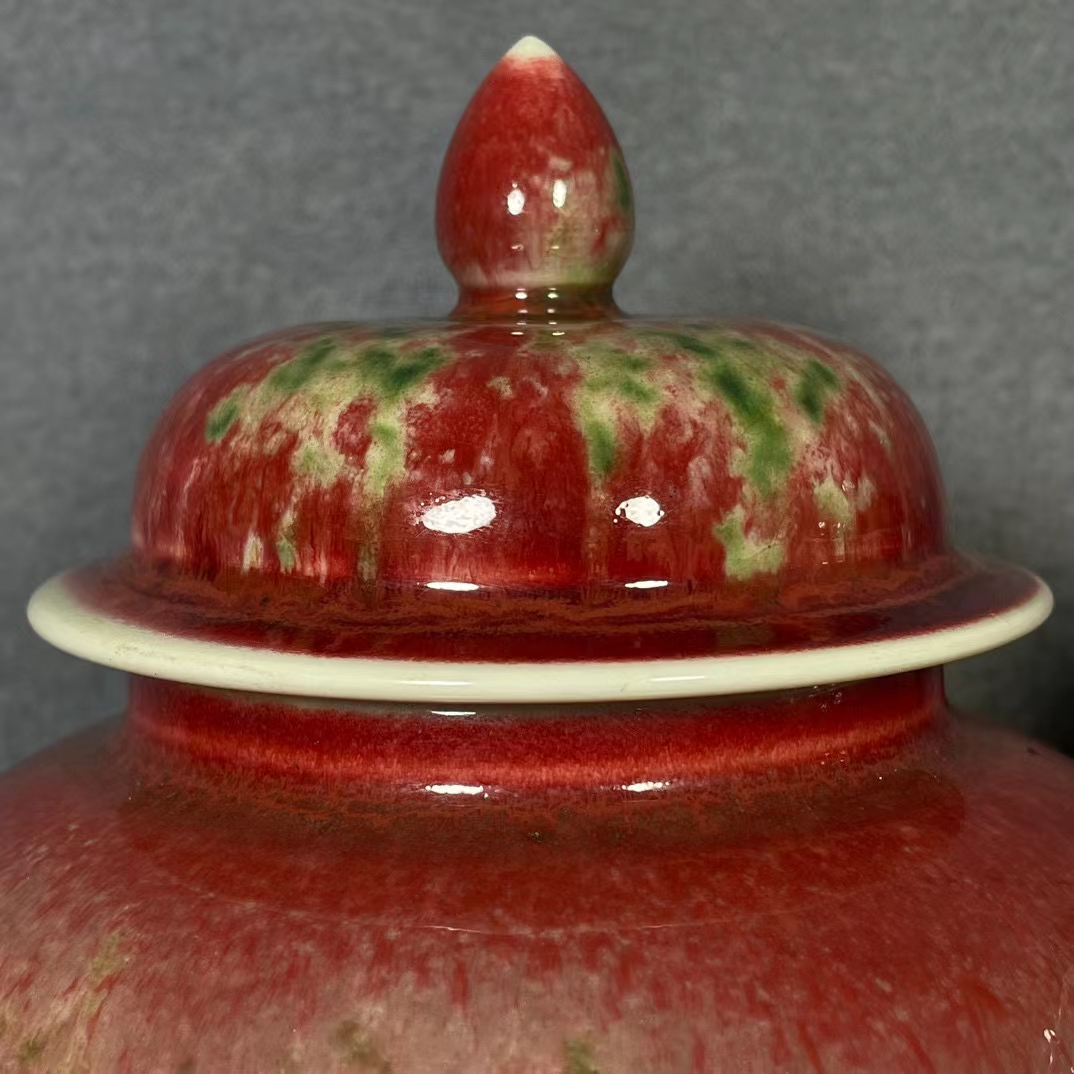 康熙豇豆红美人醉釉将军缸