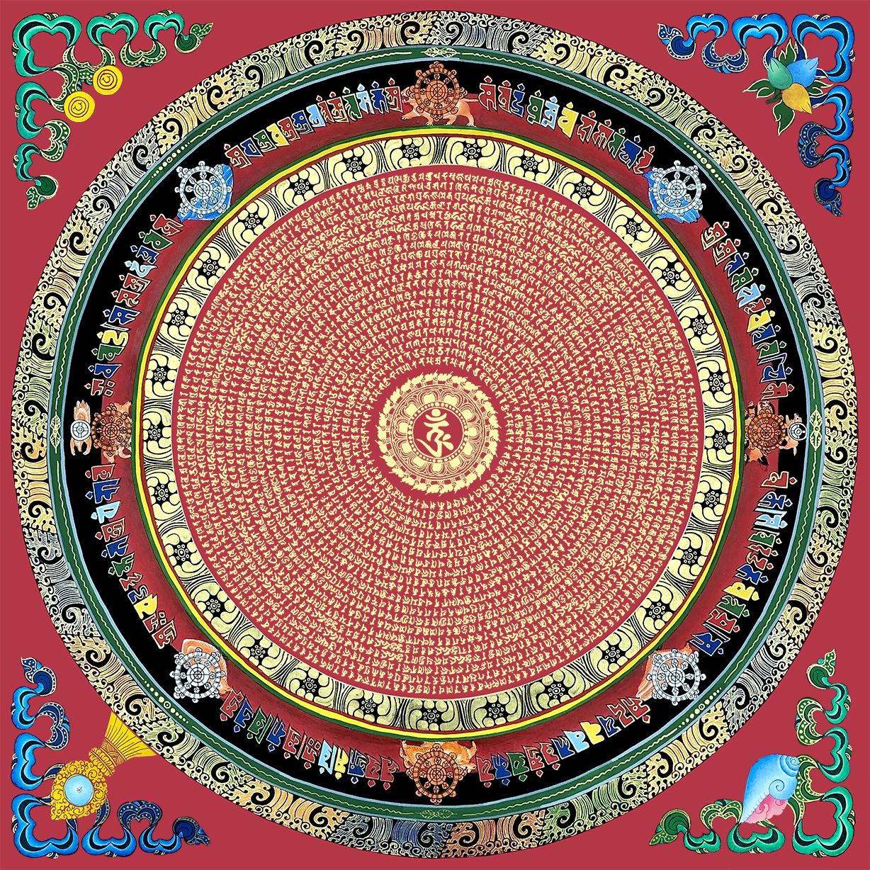 南拉本大师绘制楞严咒坛城  增长智慧,开悟心灵.