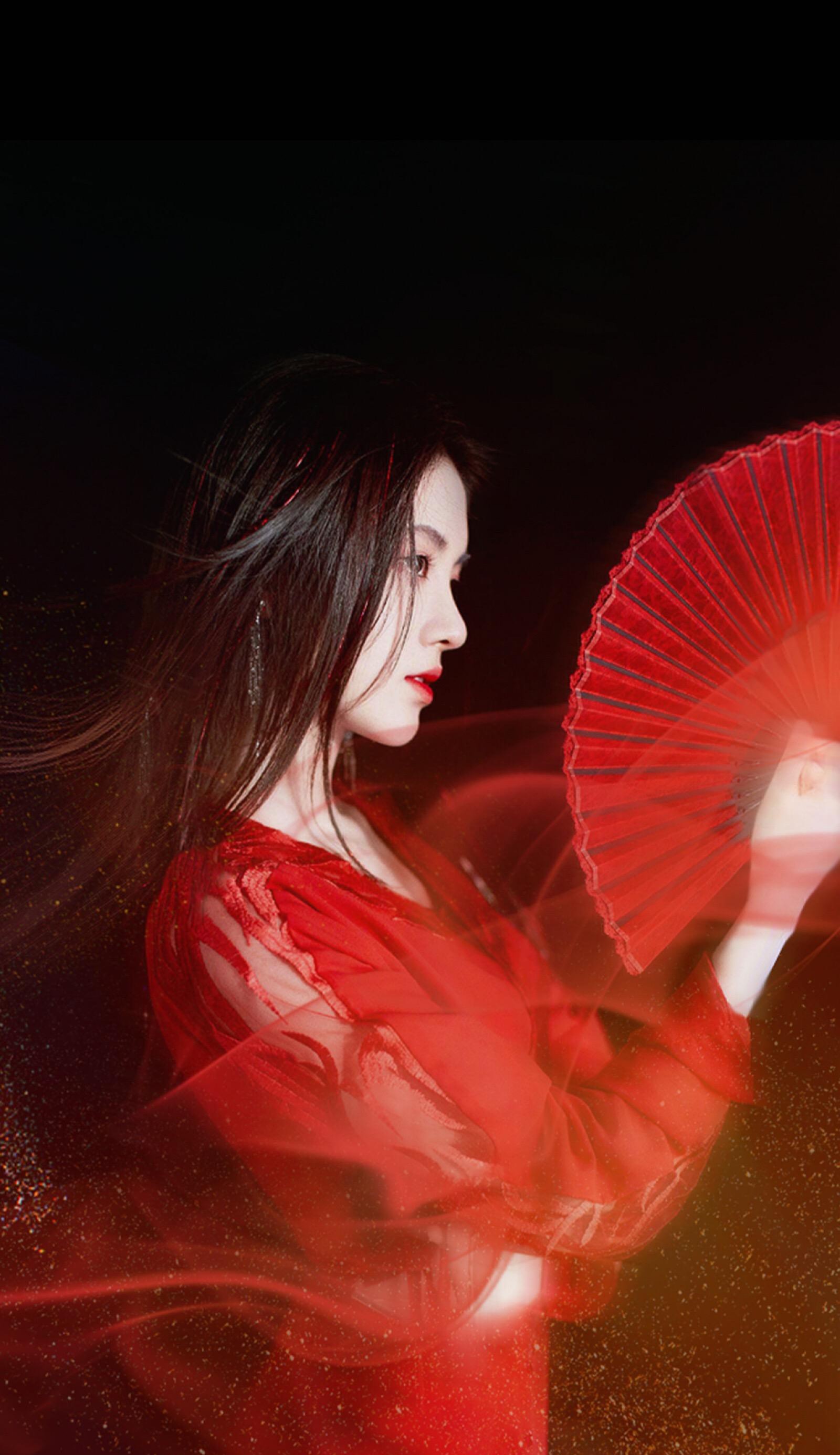 鞠婧祎美图[互粉][互粉] 不见上弦月,更往西处找 风舞晚林柳,声动一