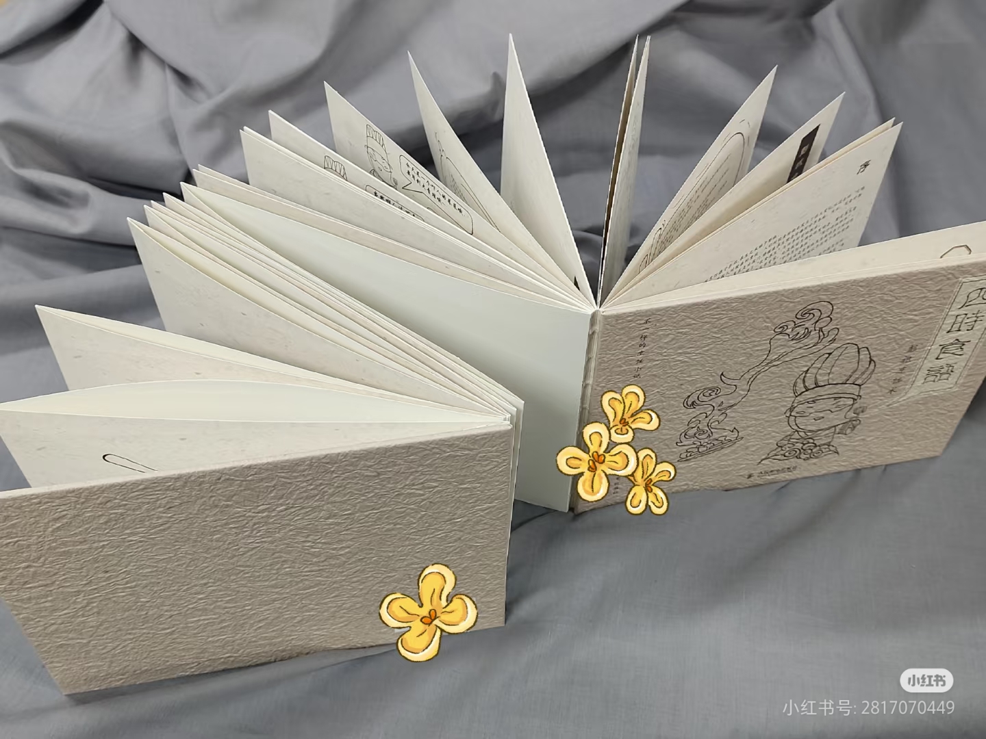 书籍装帧设计～当硬壳裸线和经折装结合 这种也是一本起订呢 前硬壳