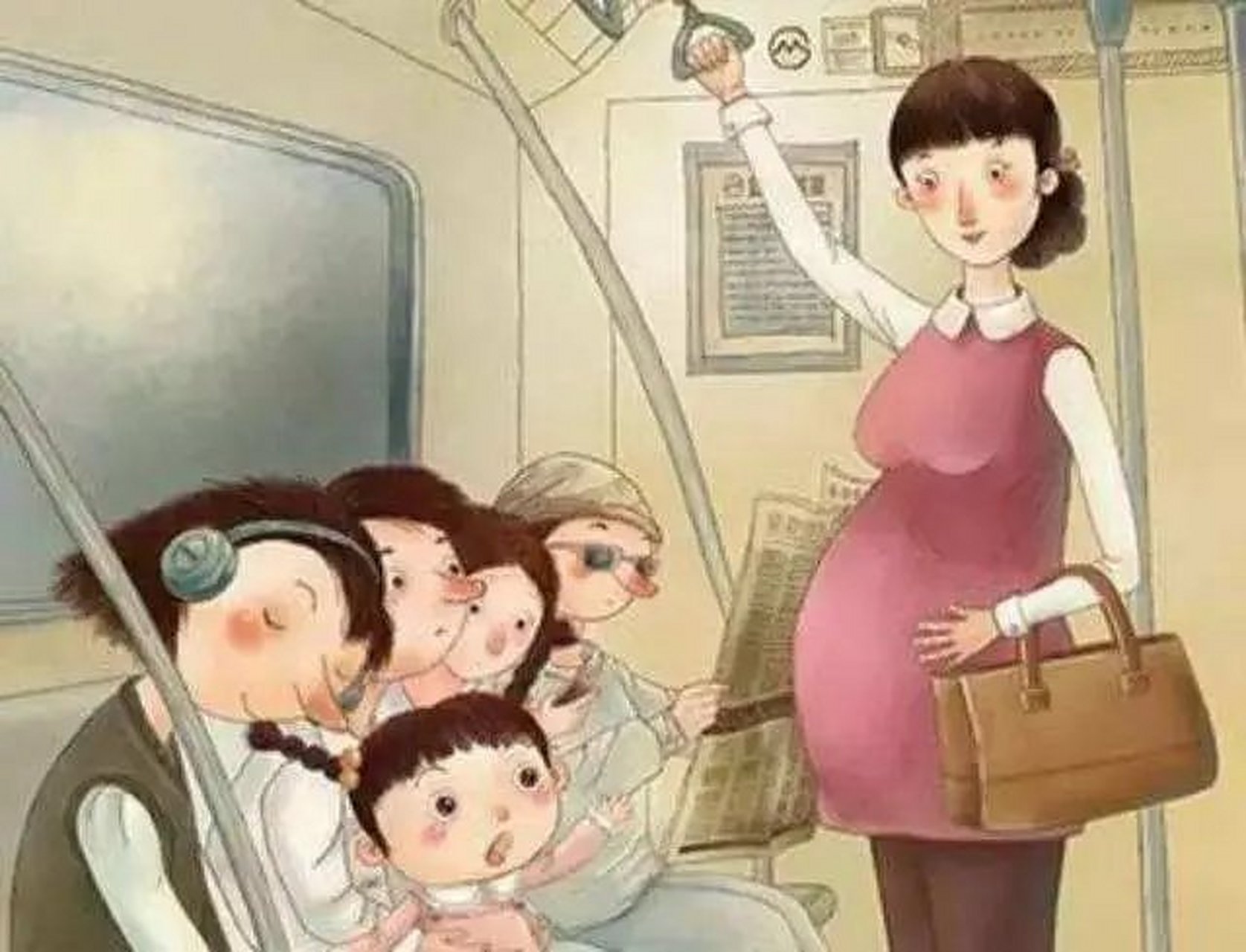 今天坐公交车上,又遇到了因不愿意给孕妇让座遭到车上人的指责而引起