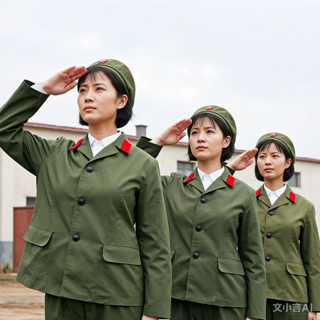 向她们致敬,也向那个充缕疗呤甏 70年代部队女兵照片女兵敬礼
