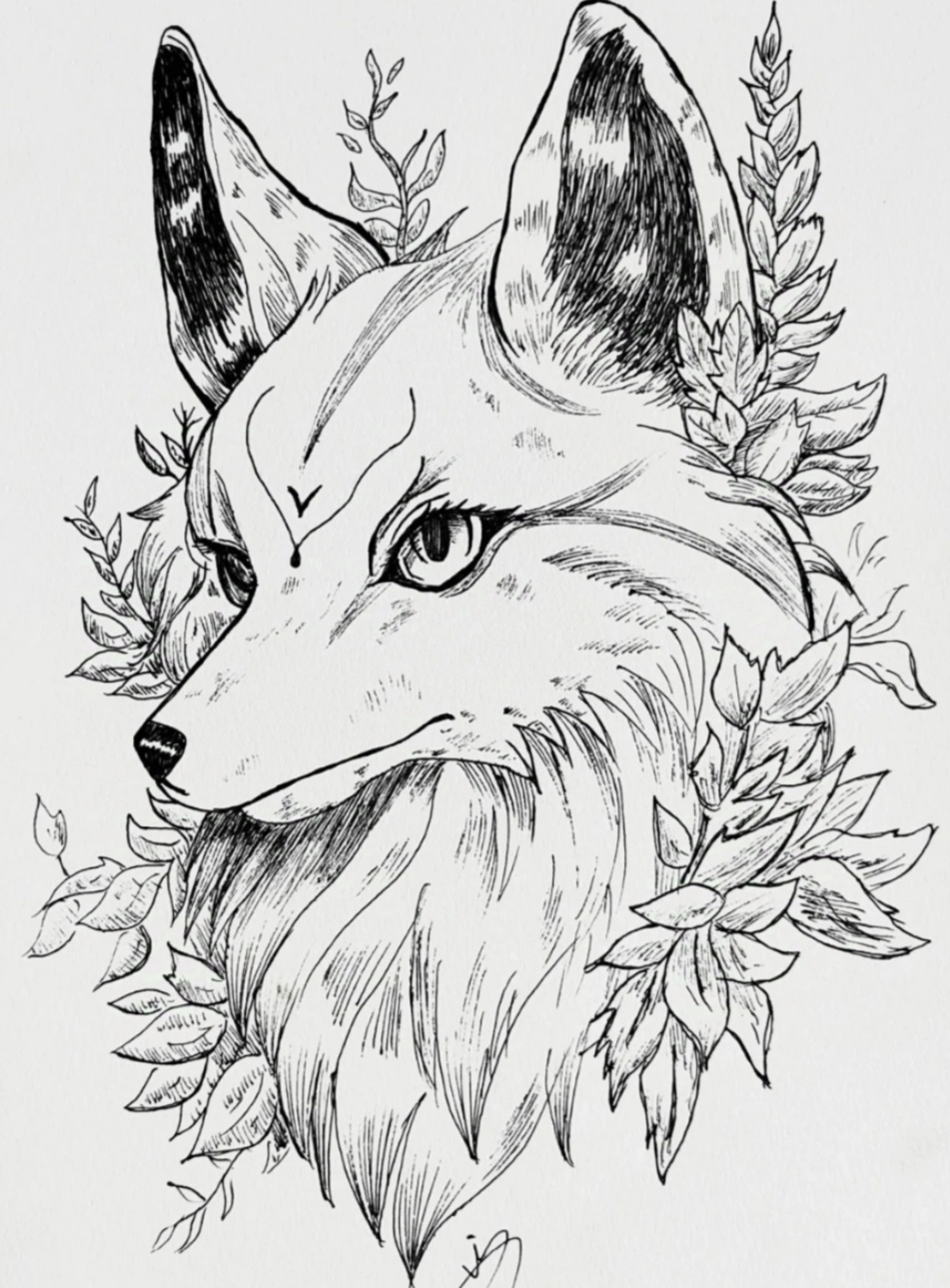 太喜欢九尾狐了,就画了一下