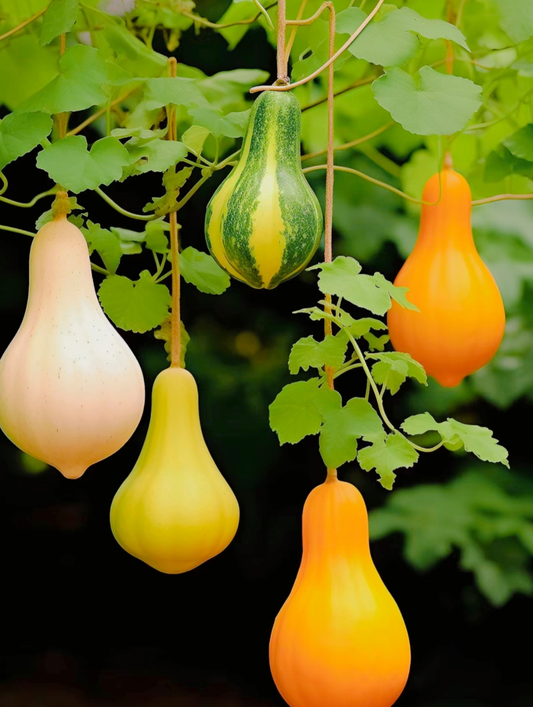 看到他,培植出来的这个吊瓜,这五彩缤纷的瓜,我还是第一次见,我问他叫