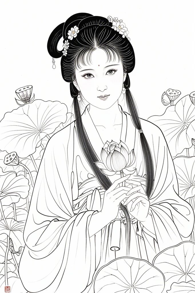 一张照片记录今天# 陈晓旭,在荷花间漫步,宛如画中仙.