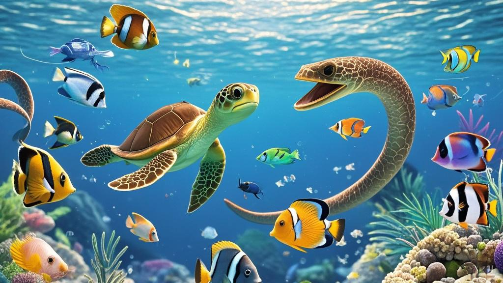 小海龟们在沙滩上的蛋里孵化出来后,就开始了它们奇妙的冒险