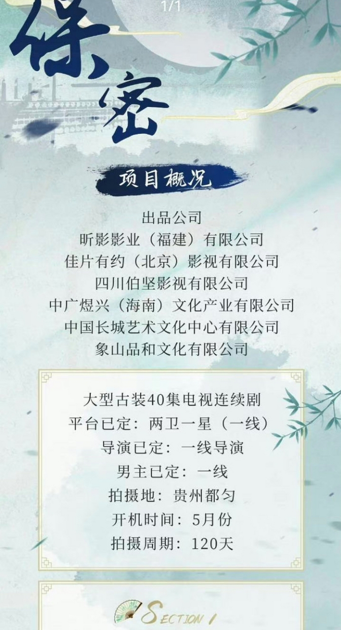 古装剧《鲲鹏与蝴蝶》 主演暂定:张瀚,林允 676767