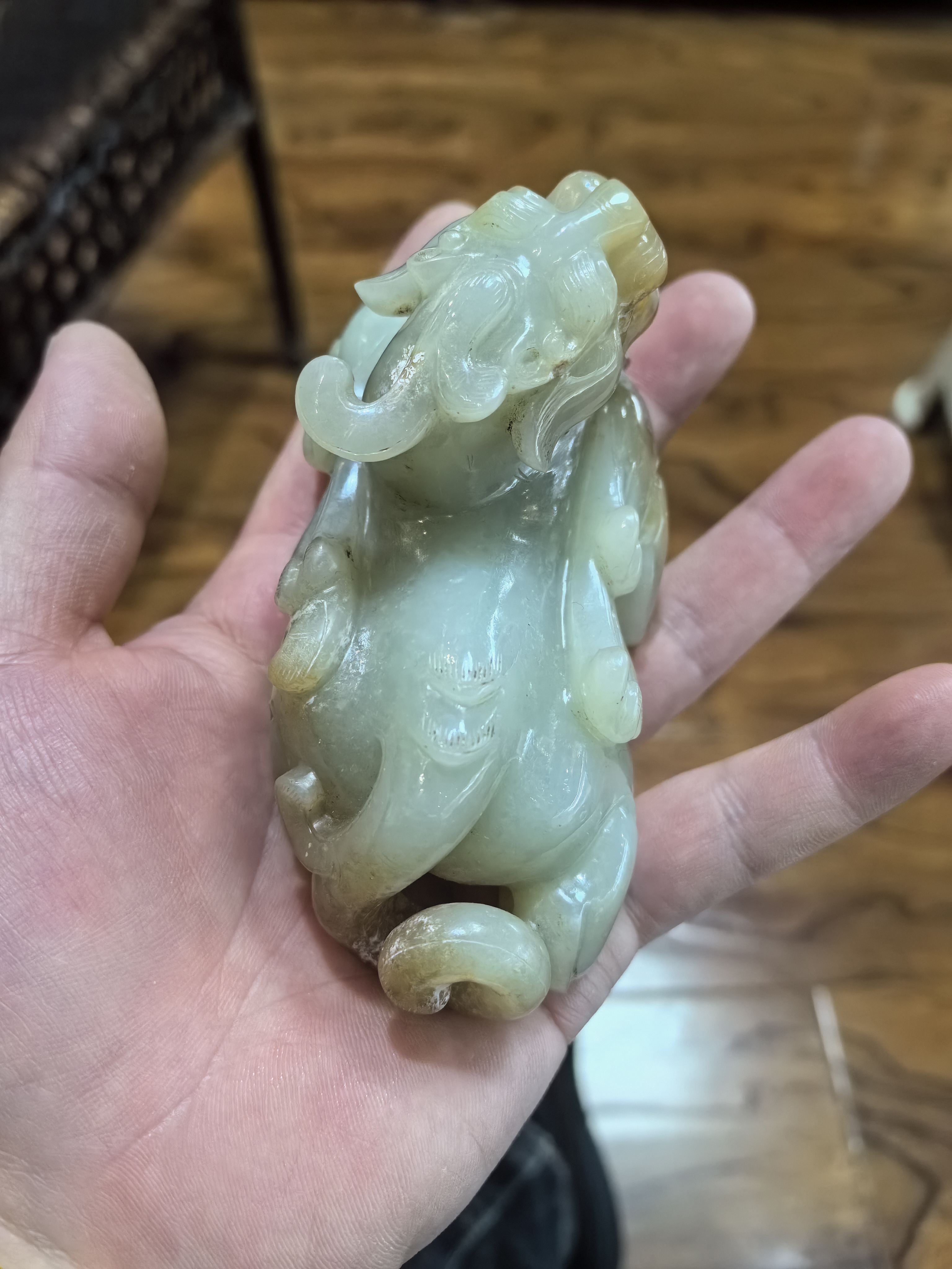 汉代和田白玉独角兽#和田玉# #古董艺术品# #玉器