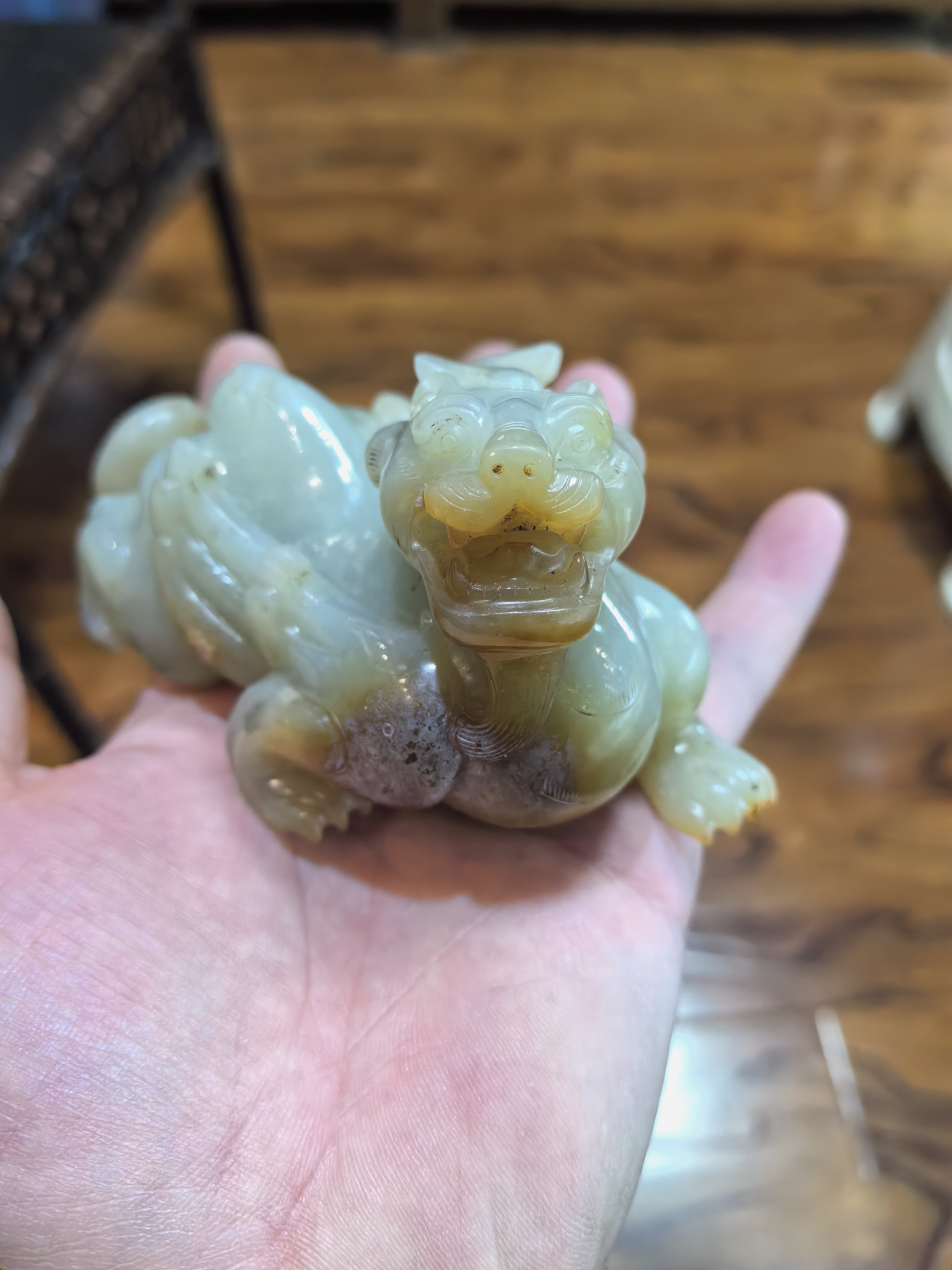 汉代和田白玉独角兽#和田玉# #古董艺术品# #玉器