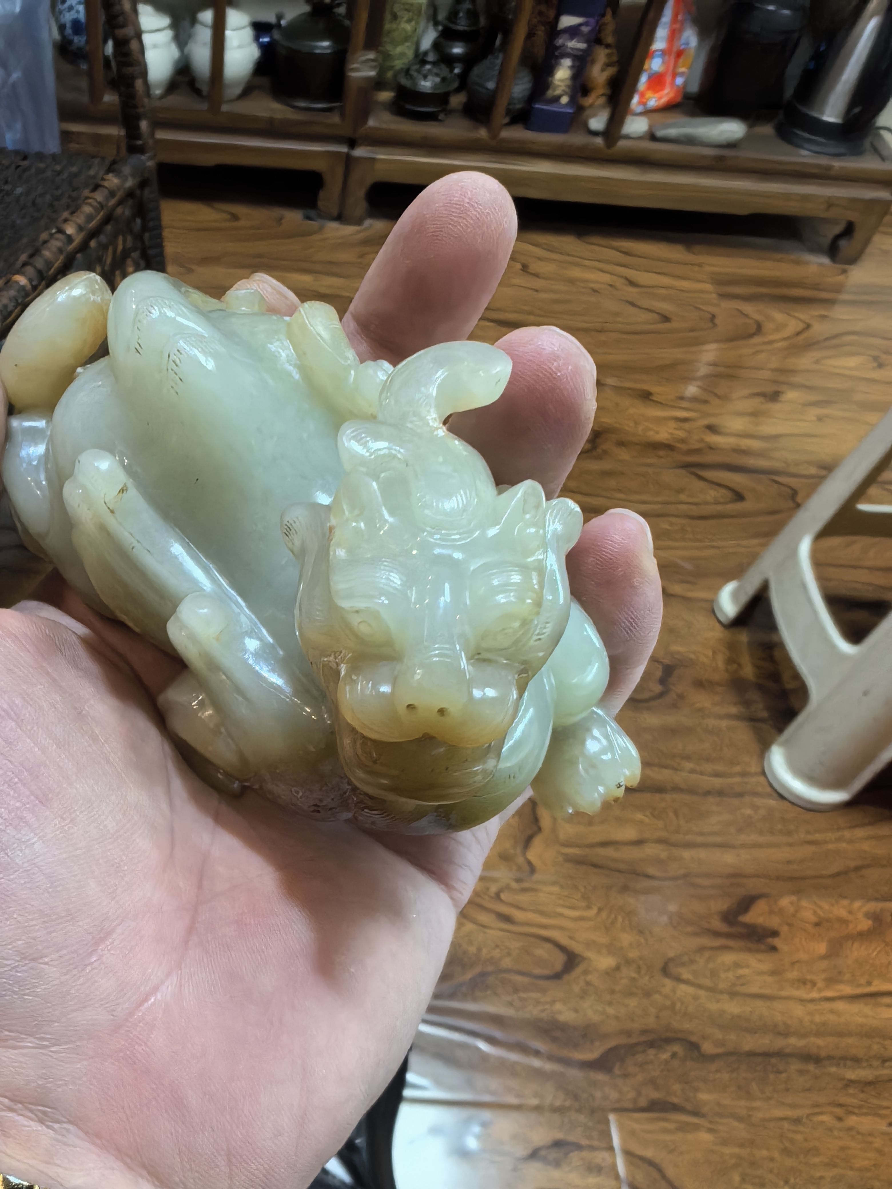 汉代和田白玉独角兽#和田玉# #古董艺术品# #玉器