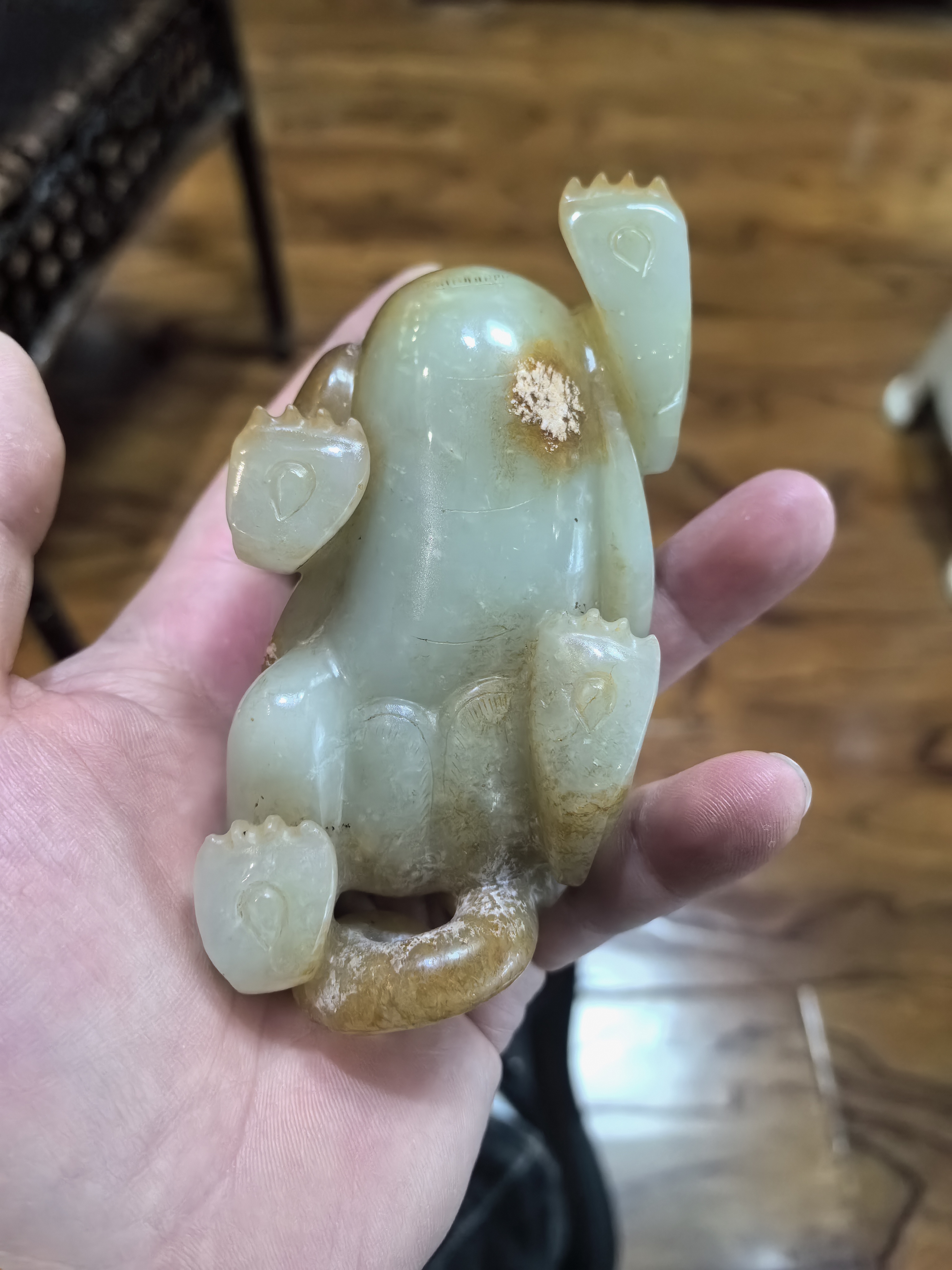 汉代和田白玉独角兽#和田玉# #古董艺术品# #玉器