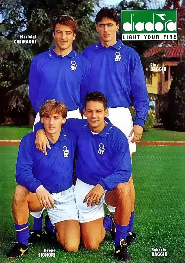 20世纪90年代意大利国际知名运动品牌迪亚多纳的宣传海报,卡西拉奇和