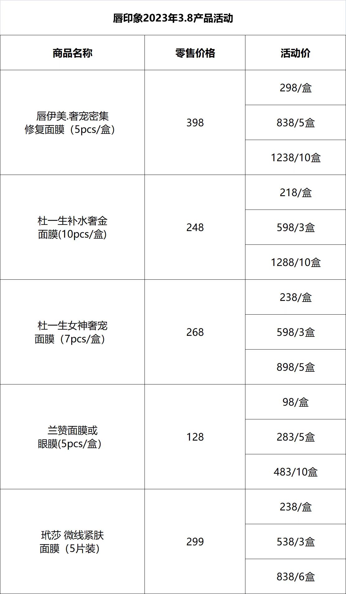 杜一生所有产品价格图图片