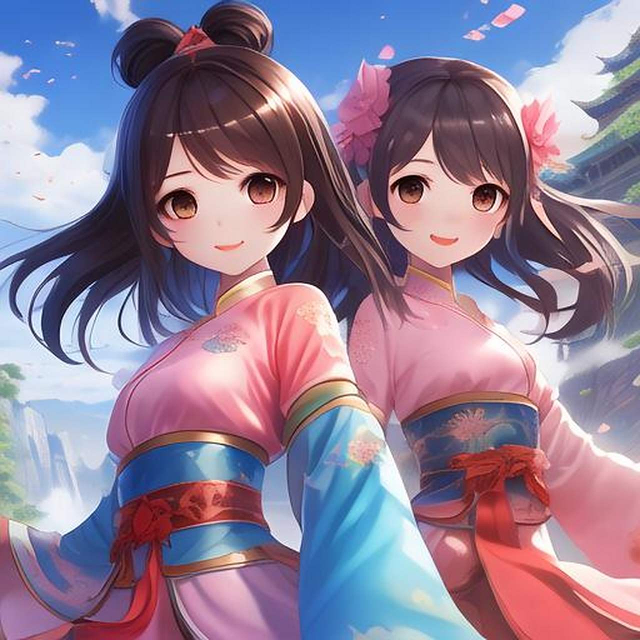 闺蜜二次元头像,做头像的时候用另一半就好了