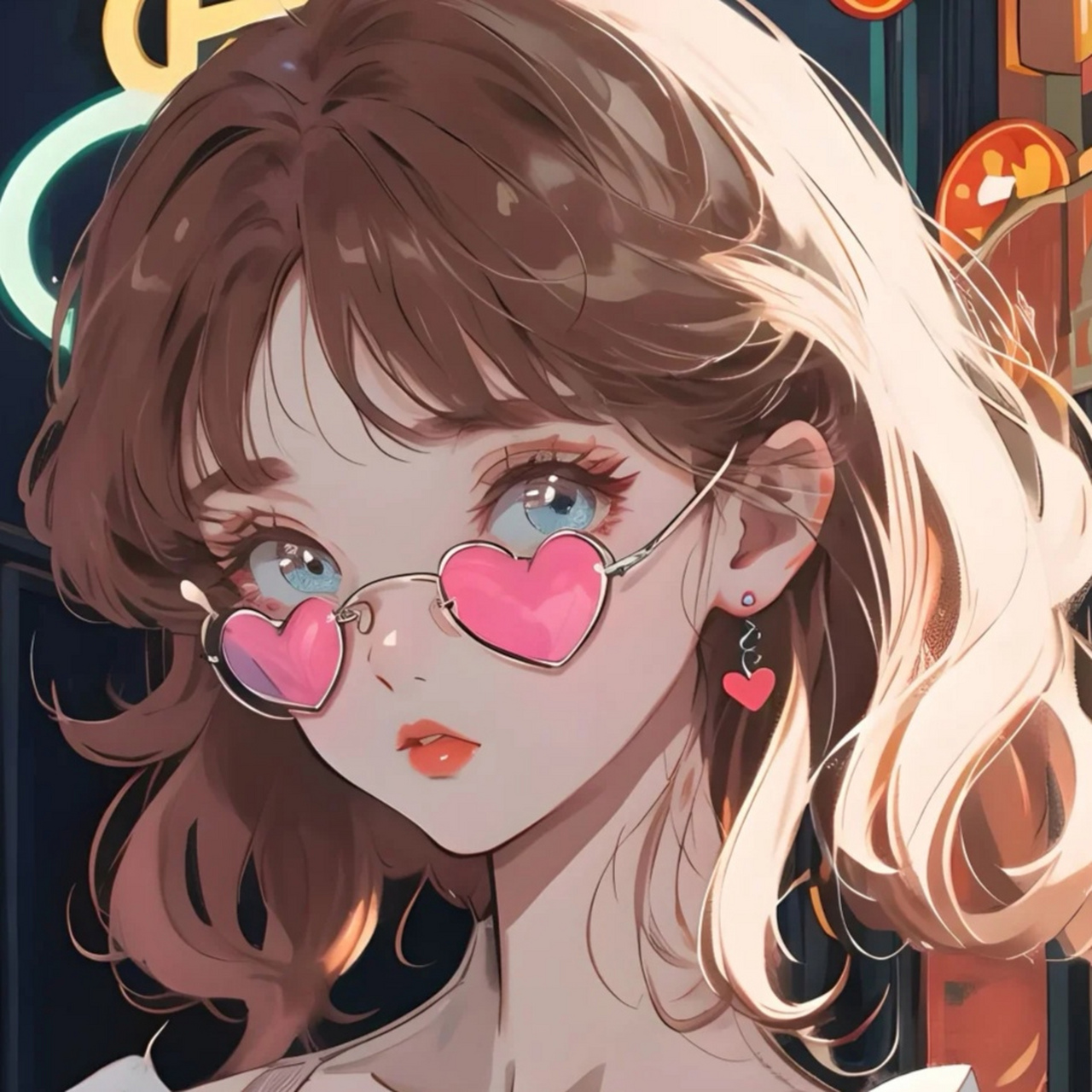 【二次元美少女头像分享】 戴上7815型眼镜,旺旺桃花94运～ #最