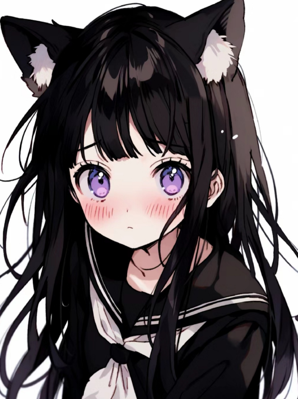 【二次元美少女头像分享】 萌萌的学生妹,有没有兽耳我都喜欢99 #最