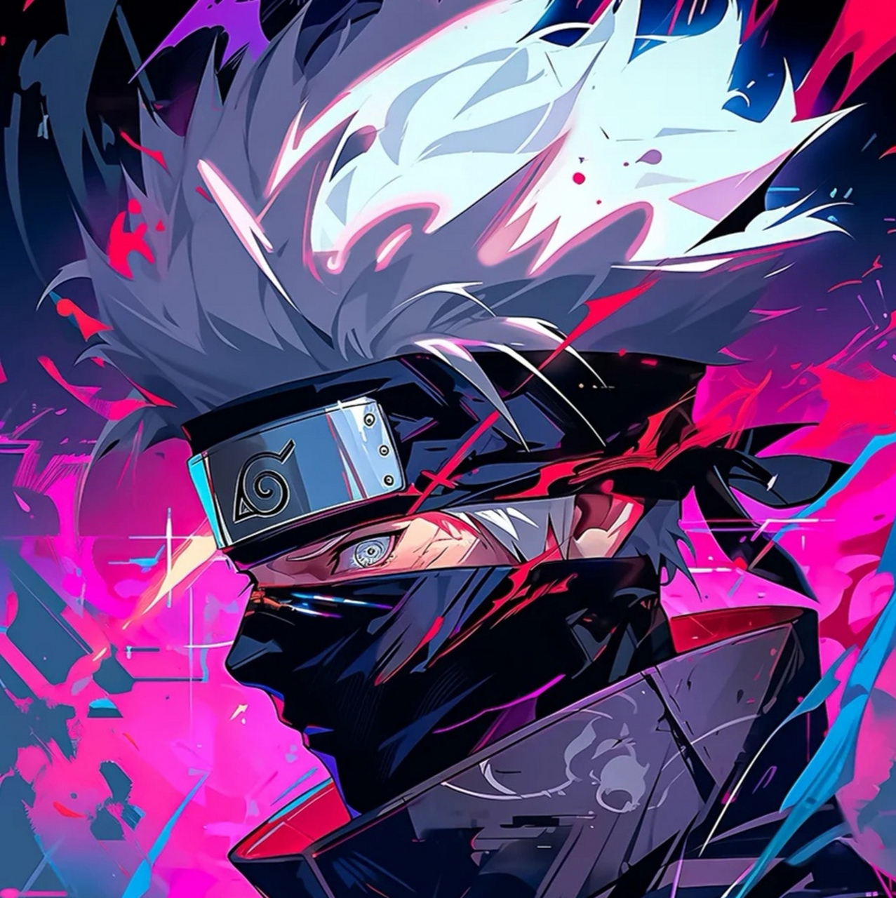 【动漫二次元头像分享】 火影忍者系列,炫彩版卡卡西.