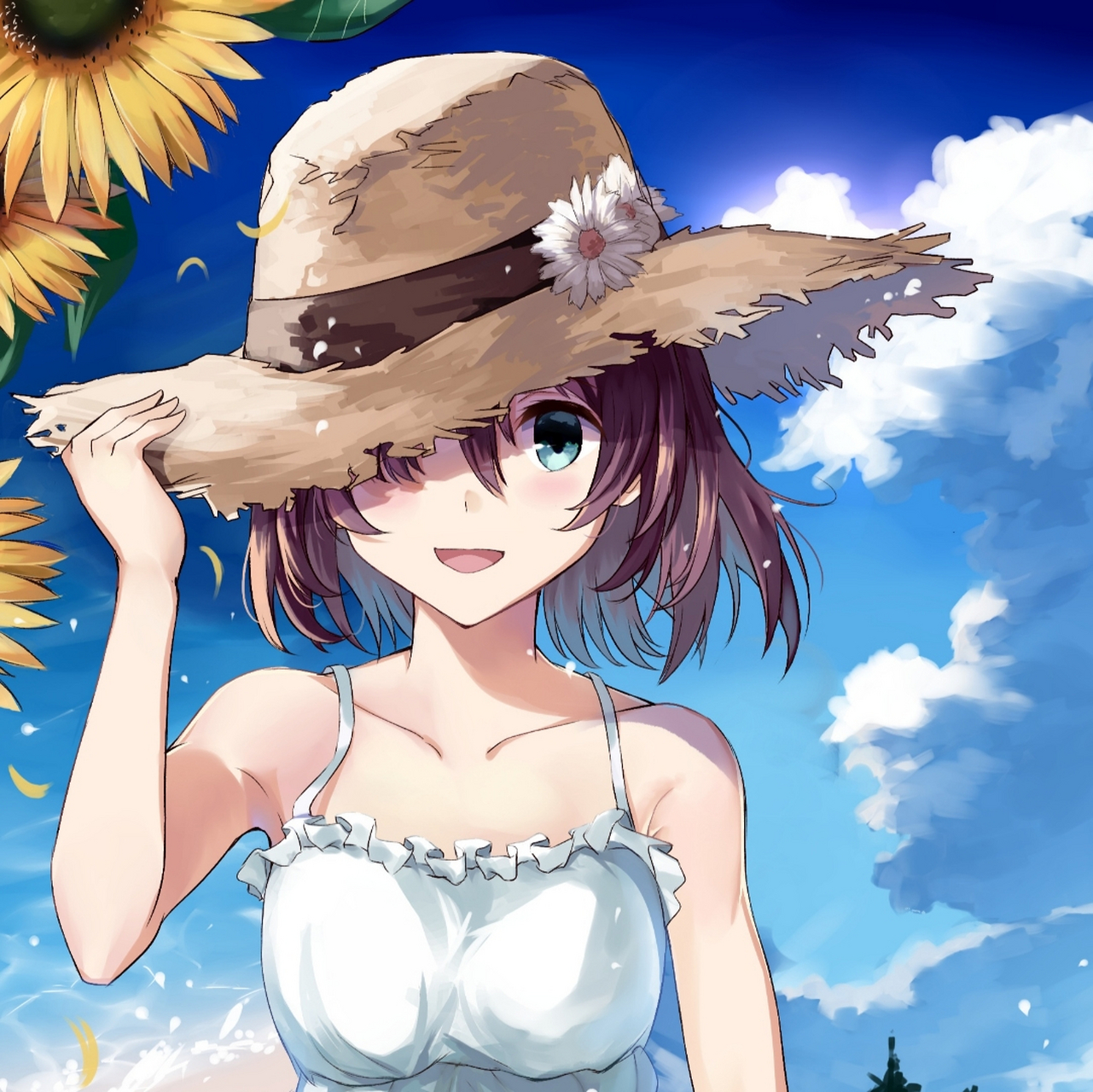 【二次元美少女头像分享】 我梦想中的假期,上半月去南方吹海风,下